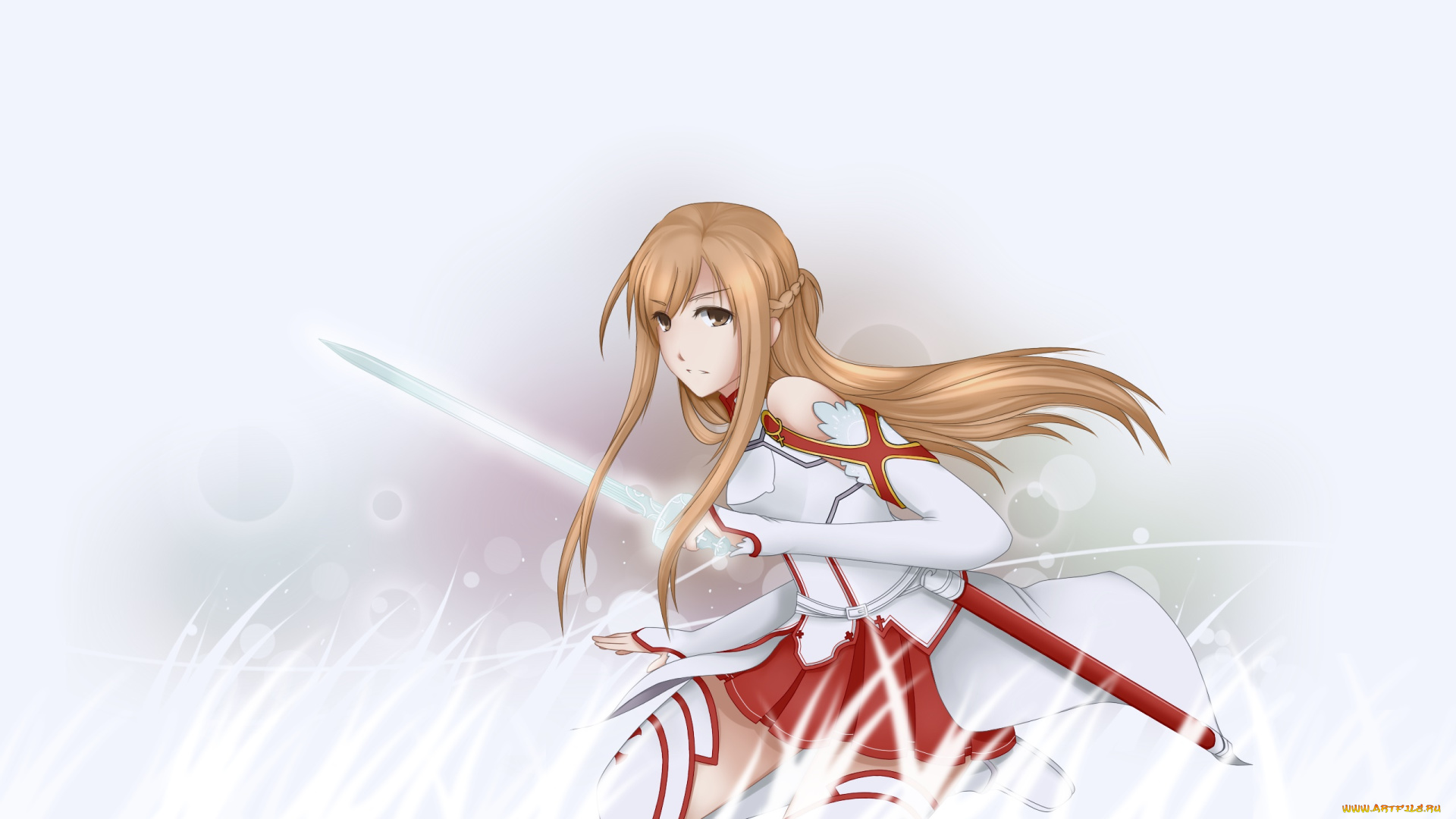 аниме, sword, art, online, фон, взгляд, девушка