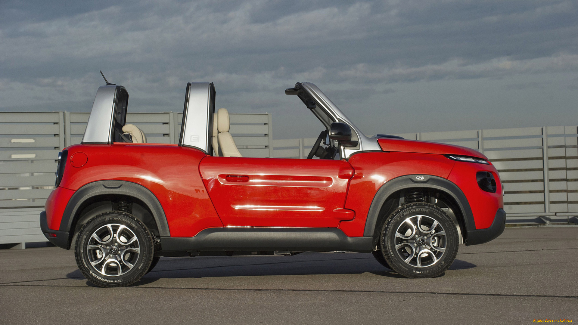 citroen, e-mehari, red, 2017, автомобили, citroen, ds, 2017, red, e-mehari