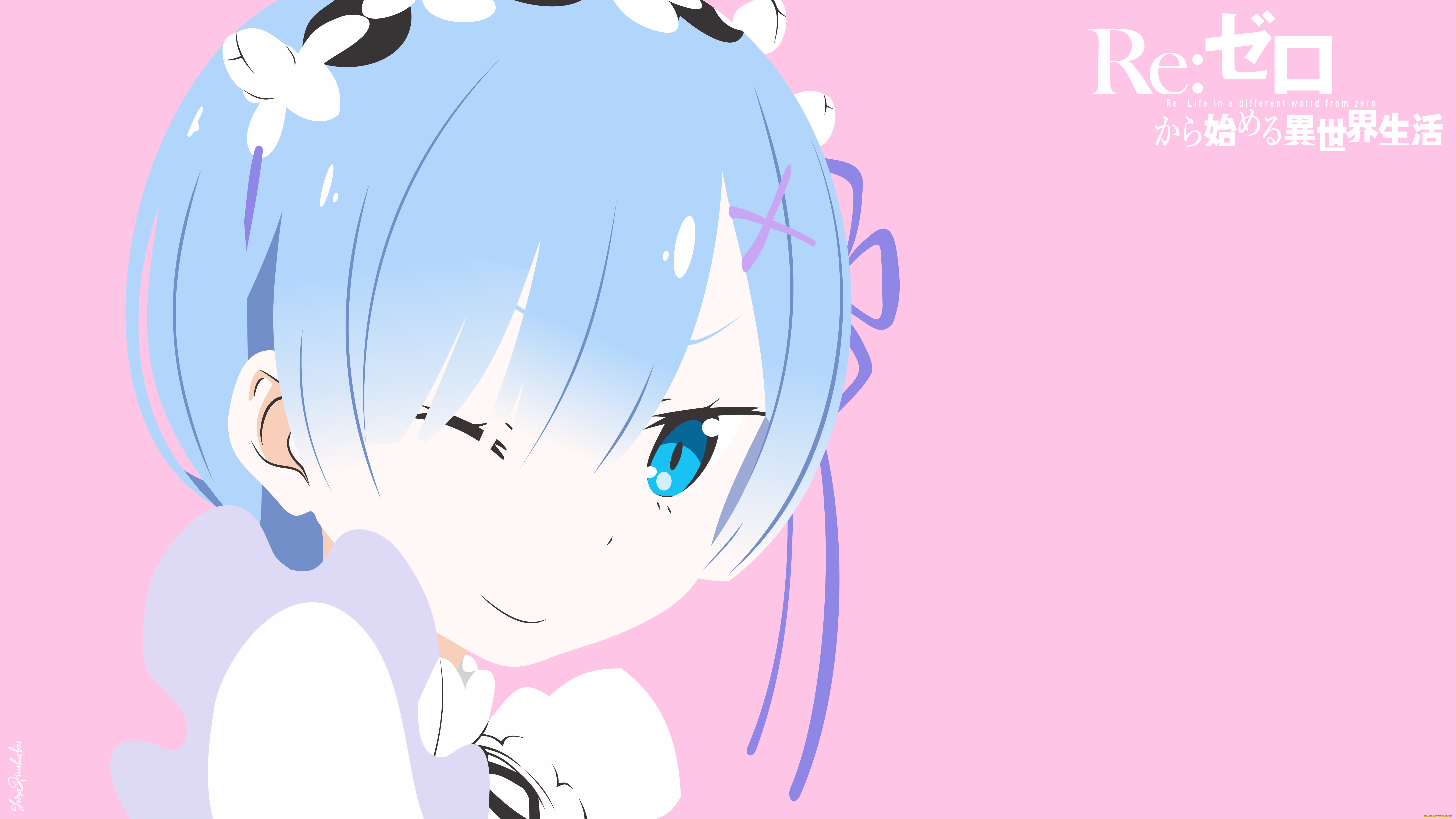 аниме, re, , zero, kara, hajimeru, isekai, seikatsu, рем