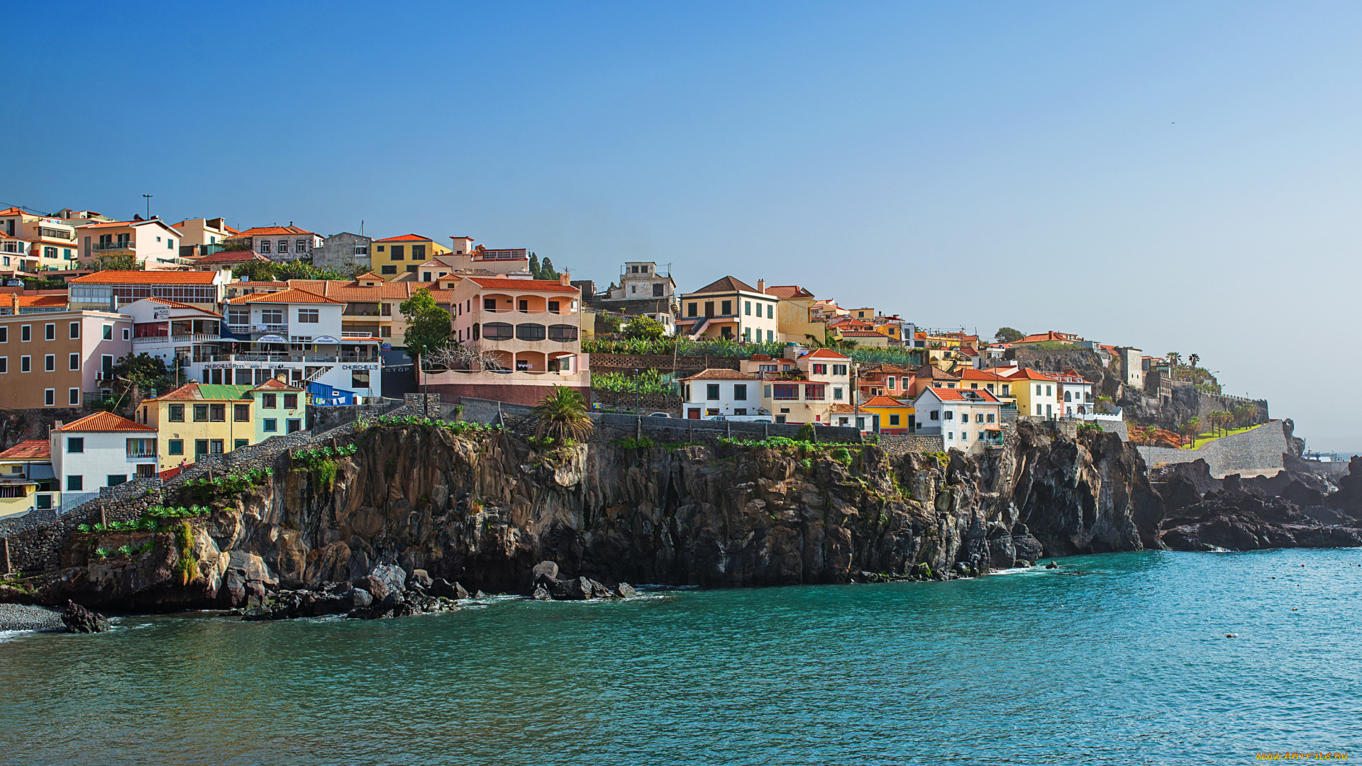 camara, de, lobos, madeira, города, -, улицы, , площади, , набережные, панорама, море, дома, мадейра, португалия