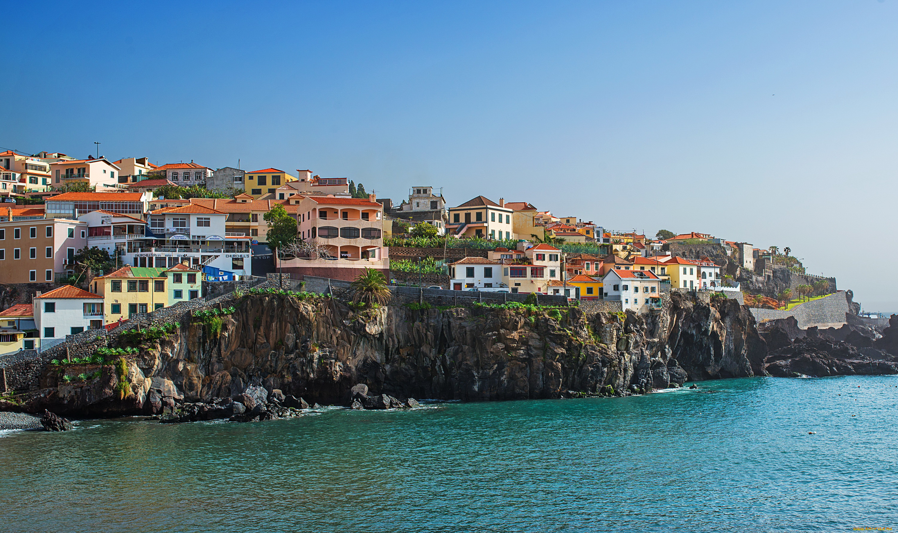 camara, de, lobos, madeira, города, -, улицы, , площади, , набережные, панорама, море, дома, мадейра, португалия