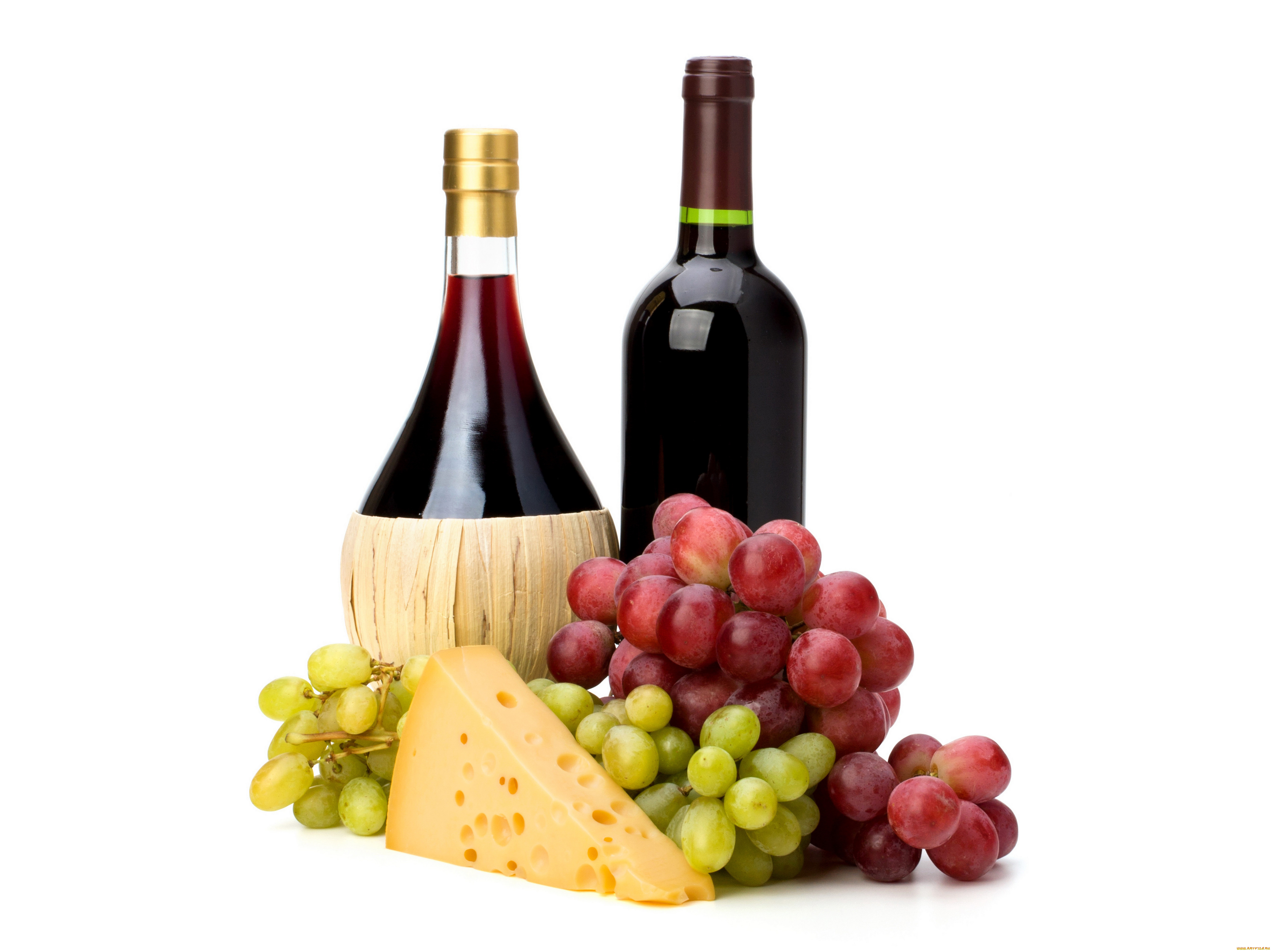 еда, разное, бутылки, сыр, вино, виноград