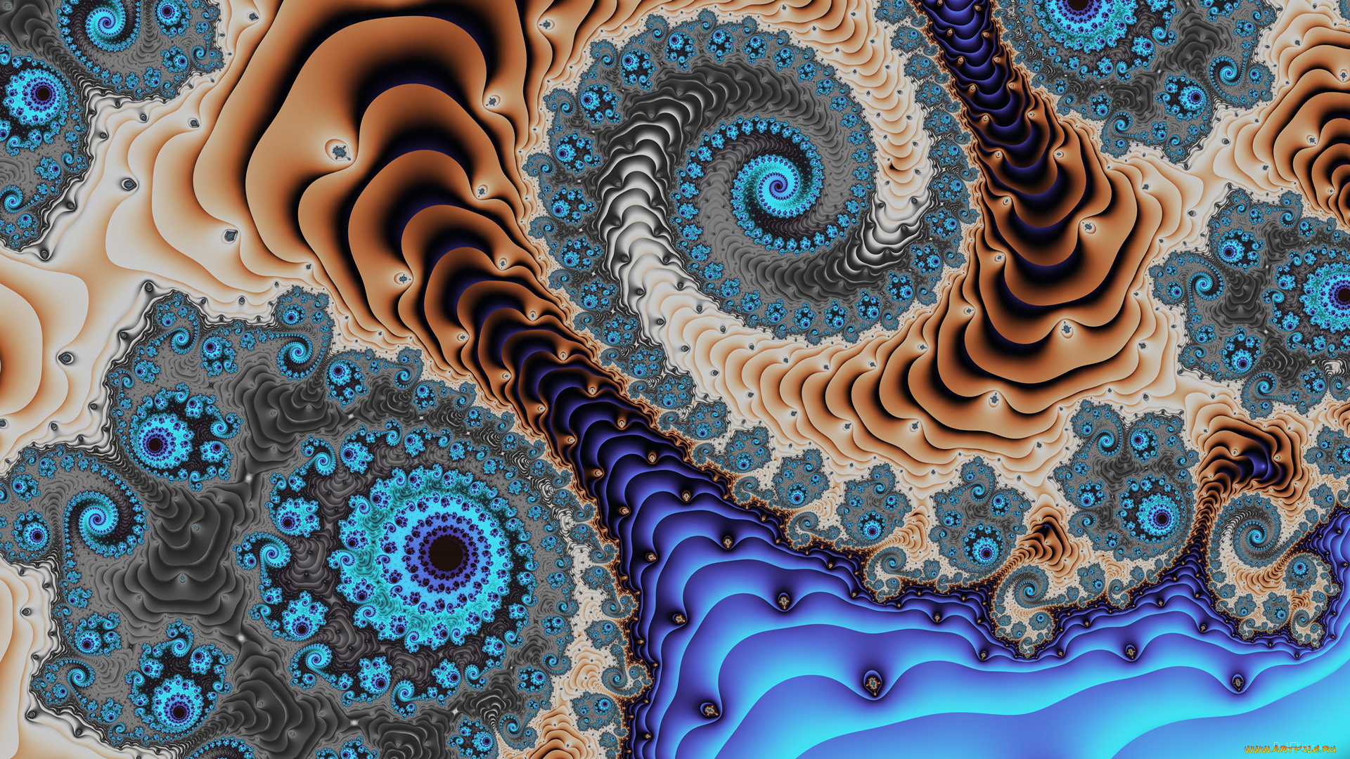 3д, графика, фракталы, , fractal, узор, цвета, фон