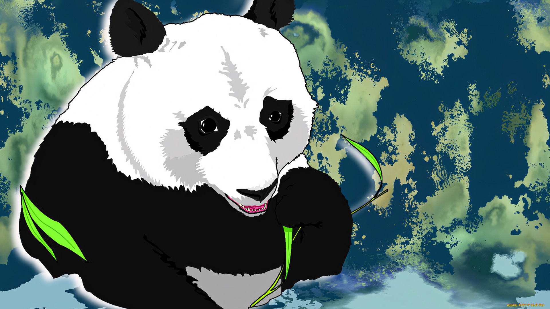295387, рисованное, животные, , панды, панда