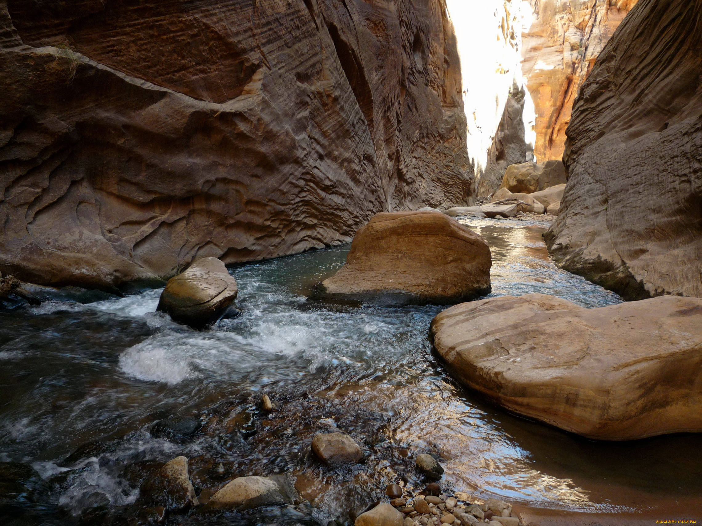 природа, реки, озера, labyrinth, falls, zion, national, park, usa, utah