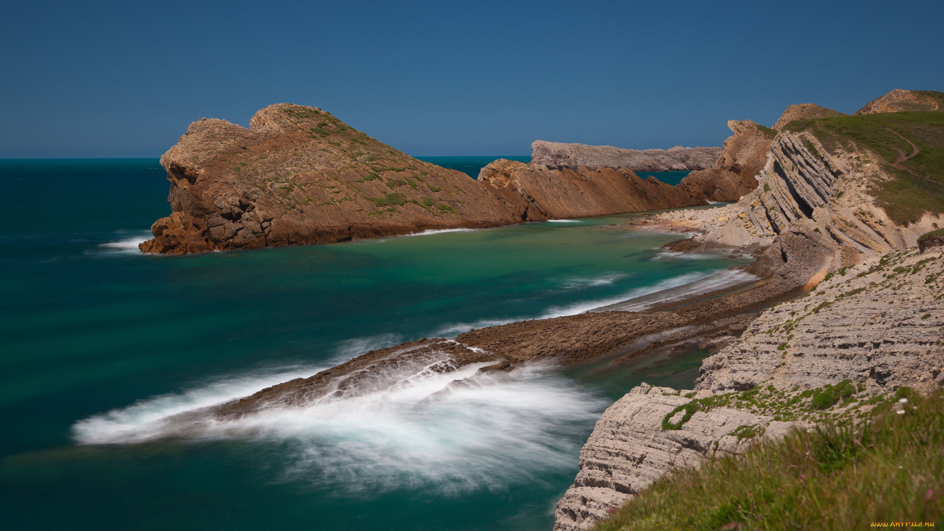 costa, quebrada, cantabria, spain, природа, побережье, кантабрия, испания, скалы, бискайский, залив