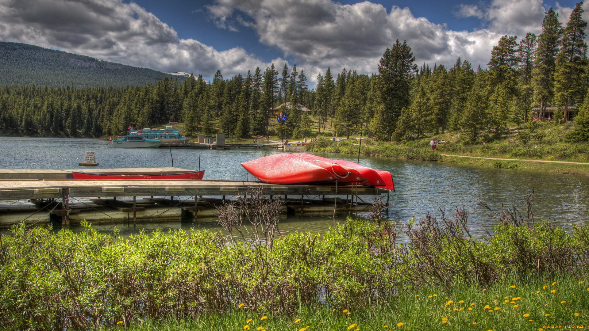 maligne, lake, jasper, national, park, canada, природа, реки, озера, лес, озеро