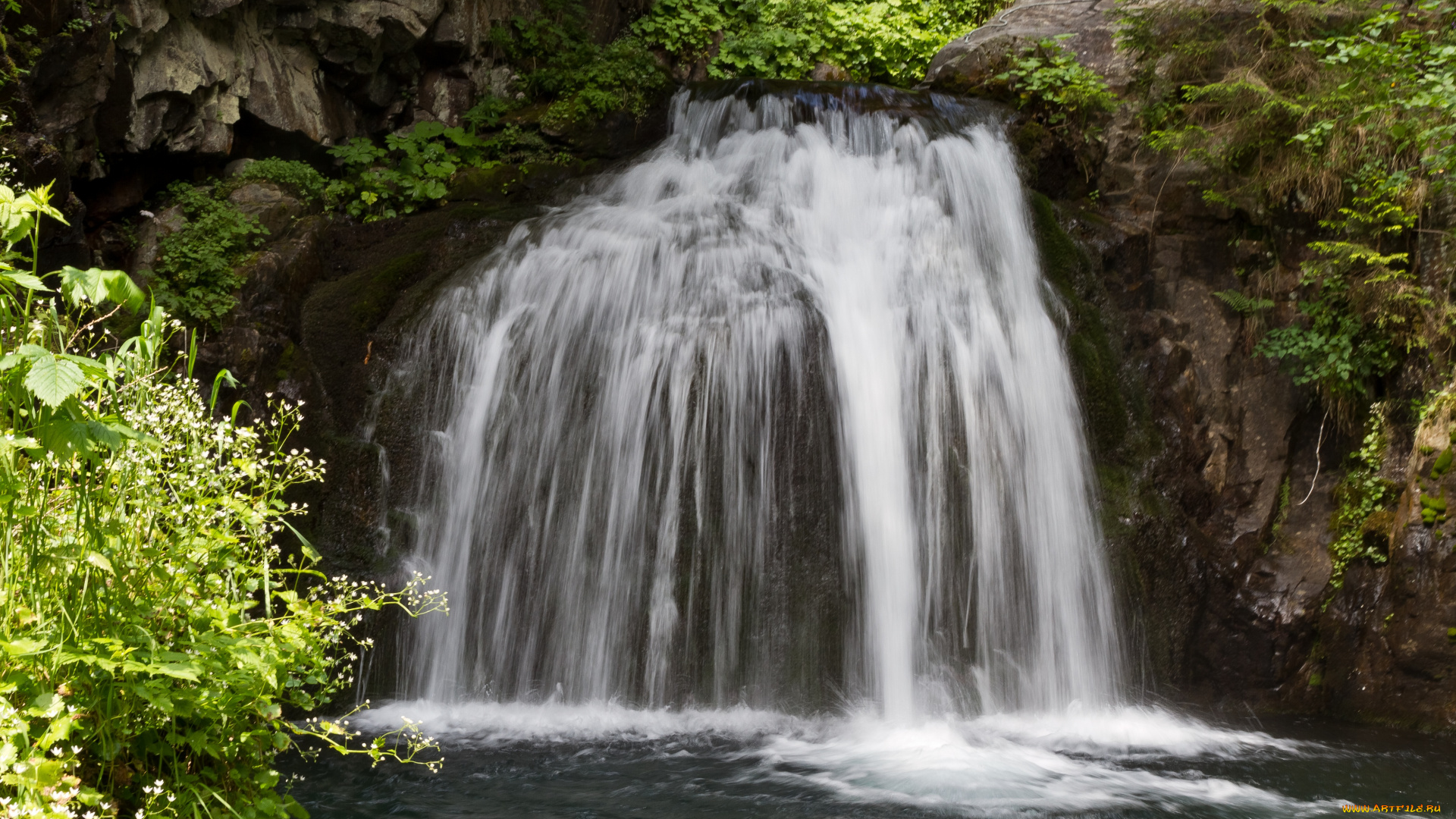 природа, водопады, поток, воды