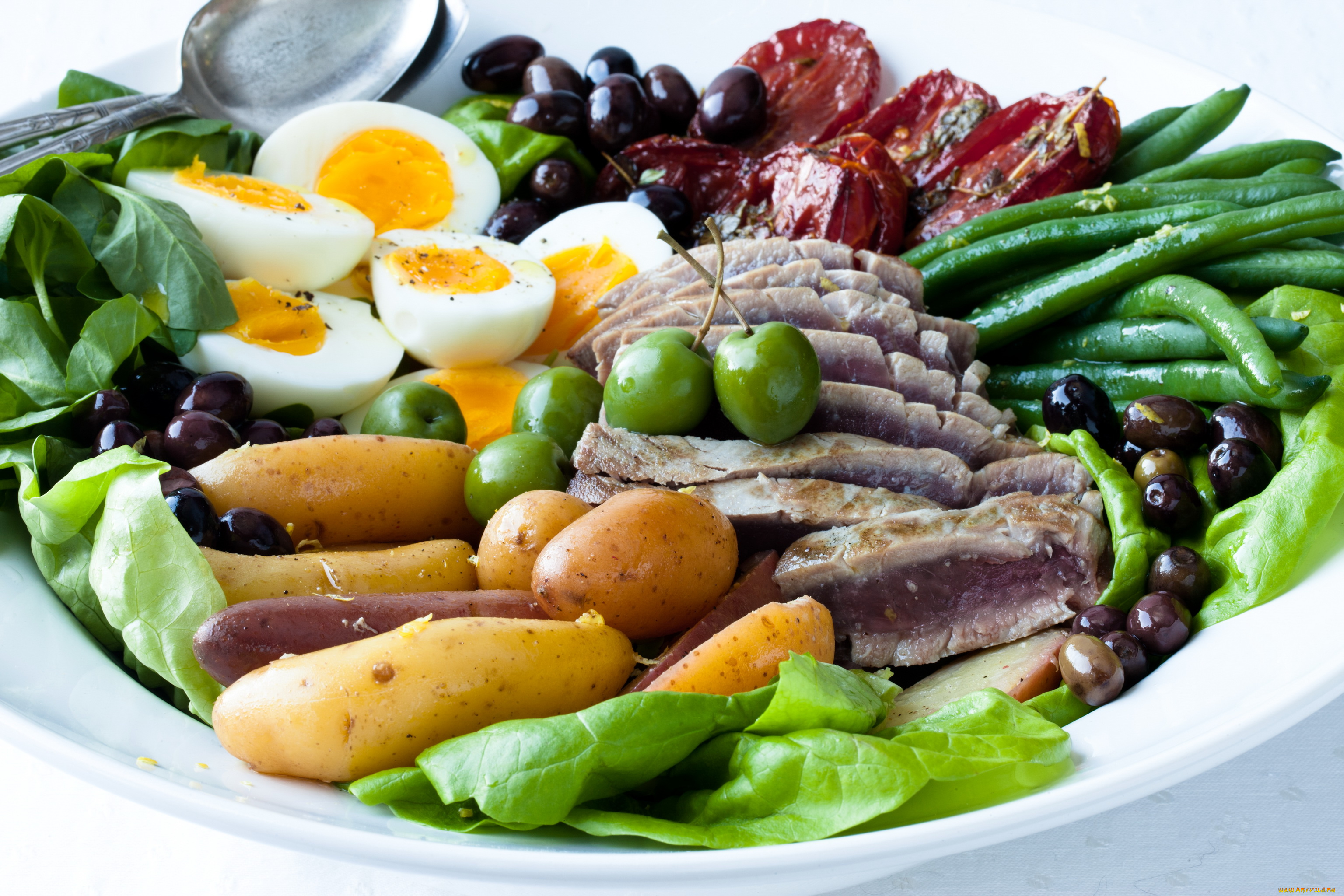 салат, nicoise, еда, салаты, закуски