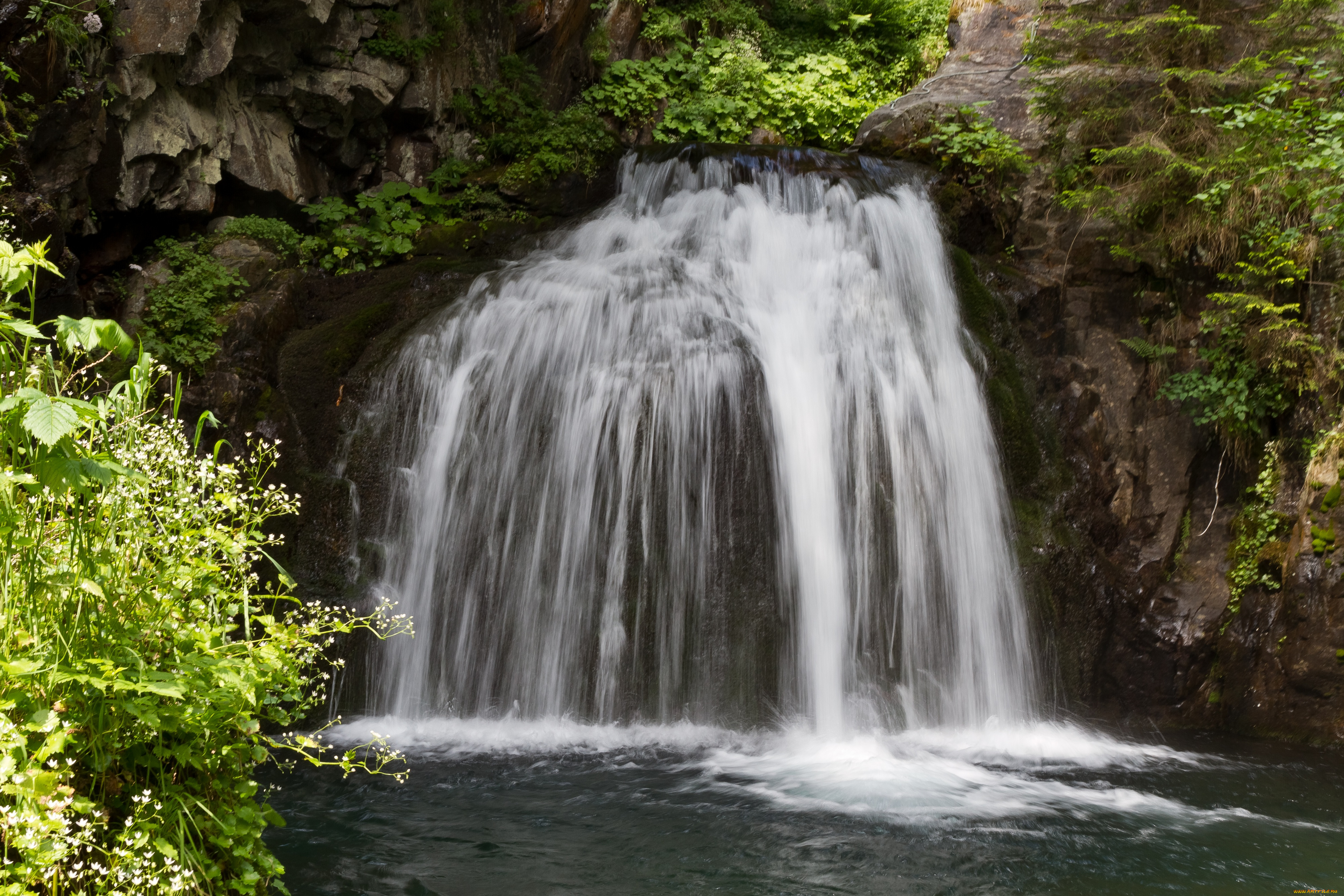 природа, водопады, поток, воды