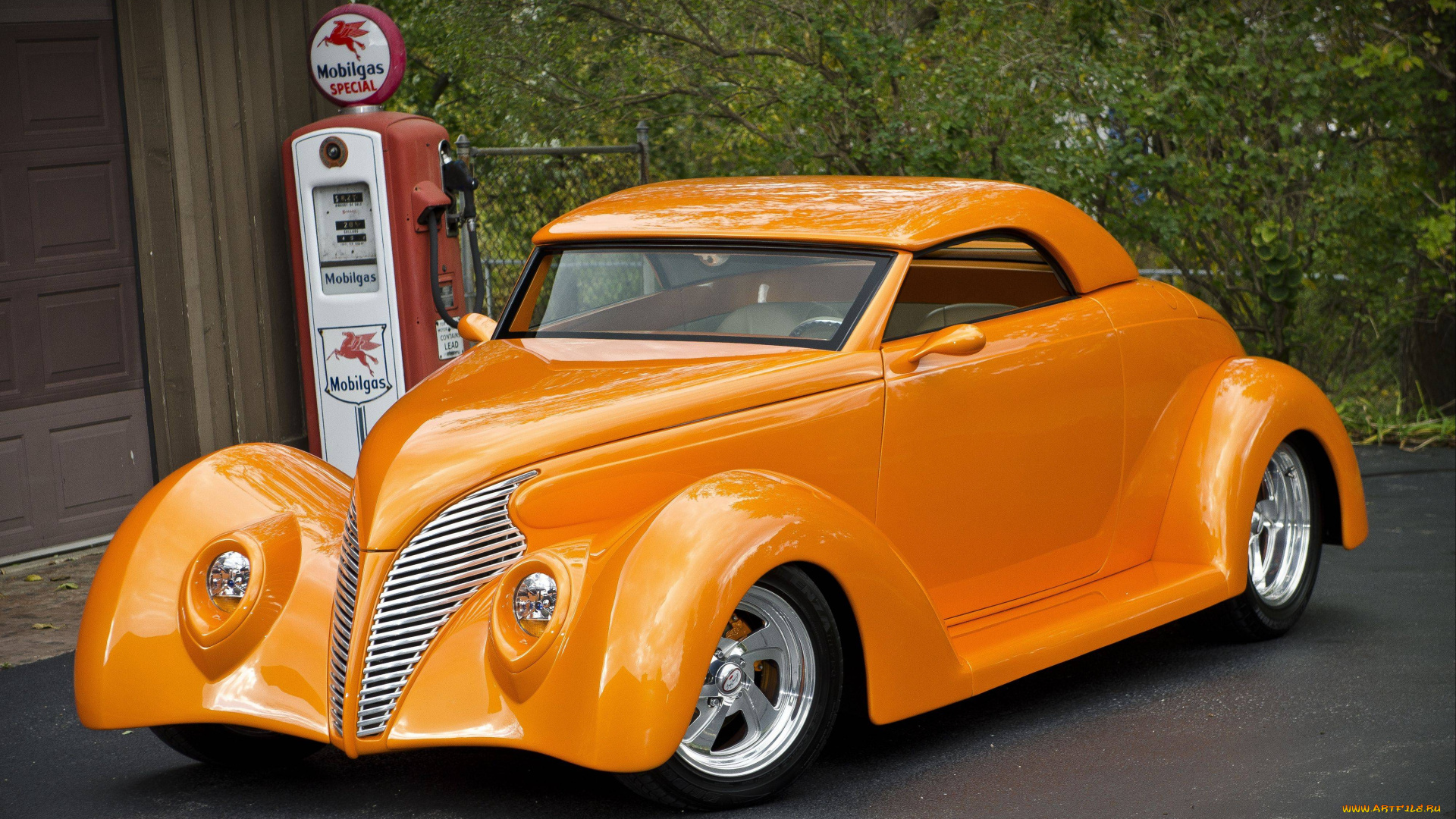 автомобили, custom, classic, car, orange, streetrod