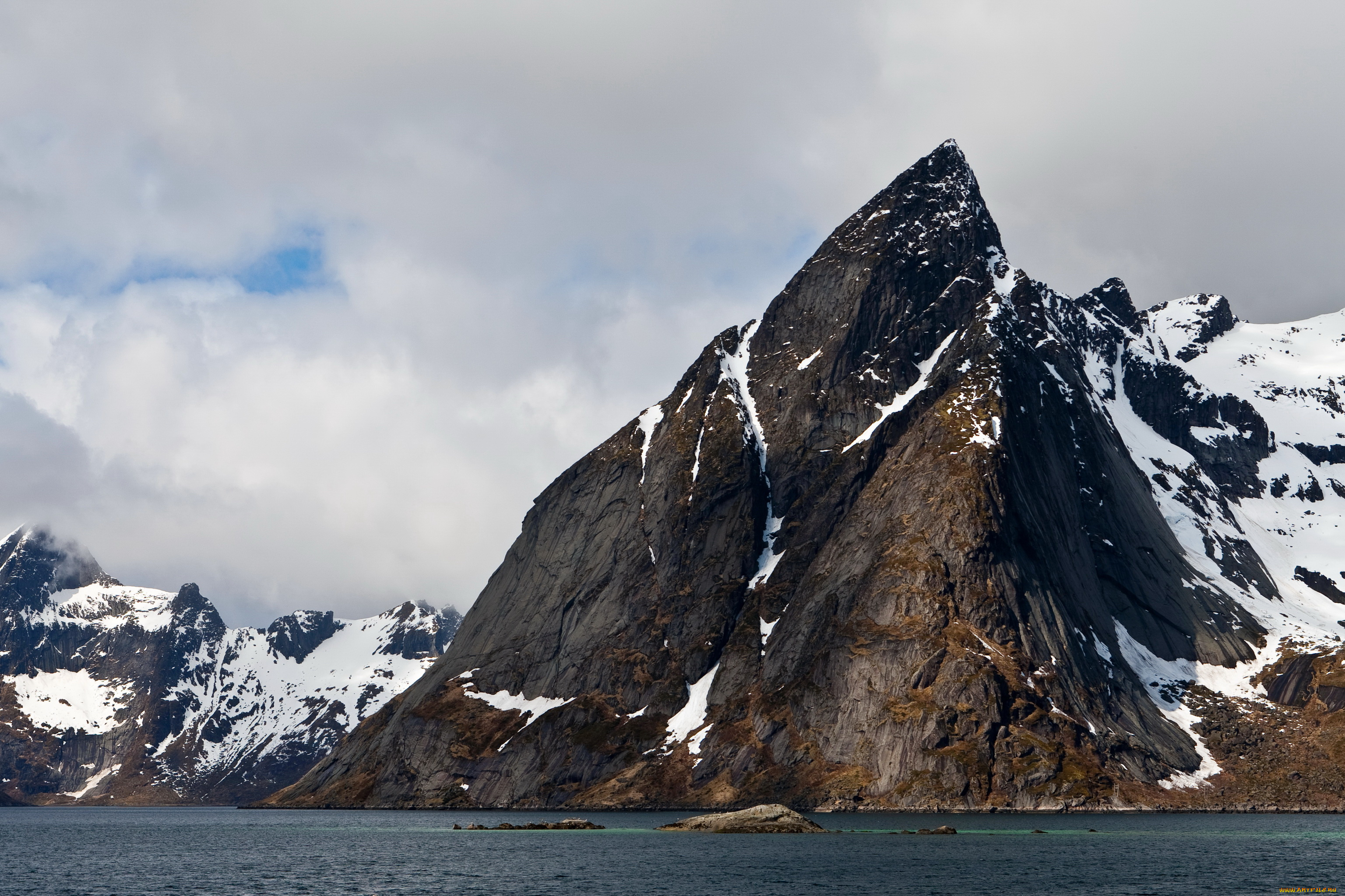 природа, побережье, остров, norway, islands, lofoten, скалы, море