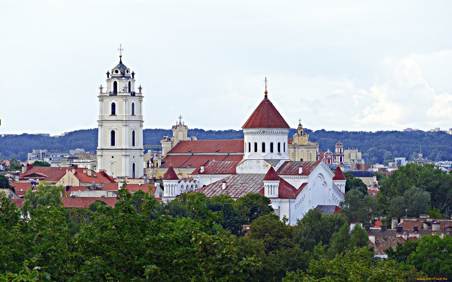 города, вильнюс, , литва, панорама