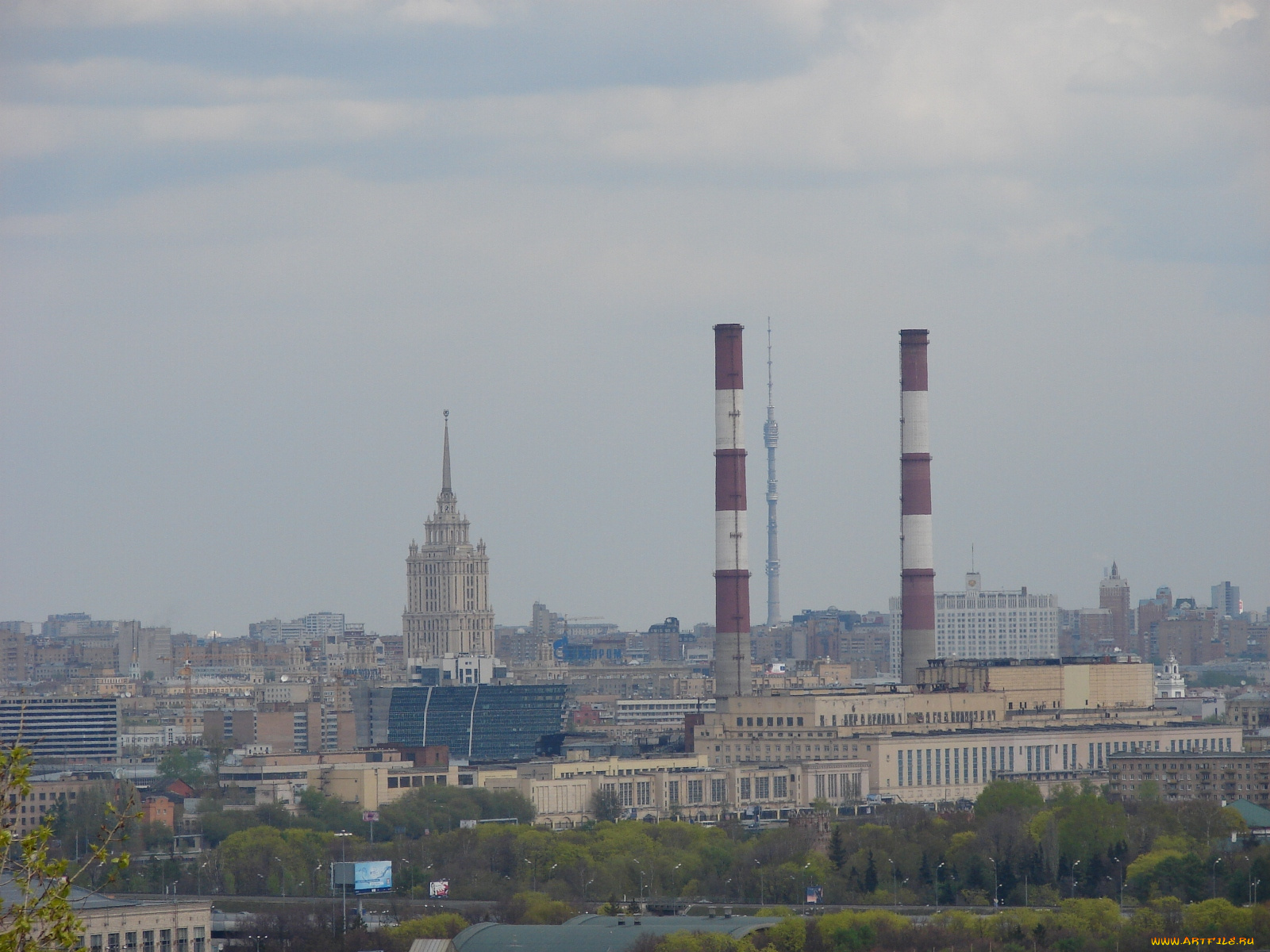 останкино, тоненький, по, сравнению, тэс, шпиль, города, москва, россия