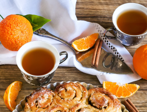 Картинка еда хлеб +выпечка апельсин булочки чай