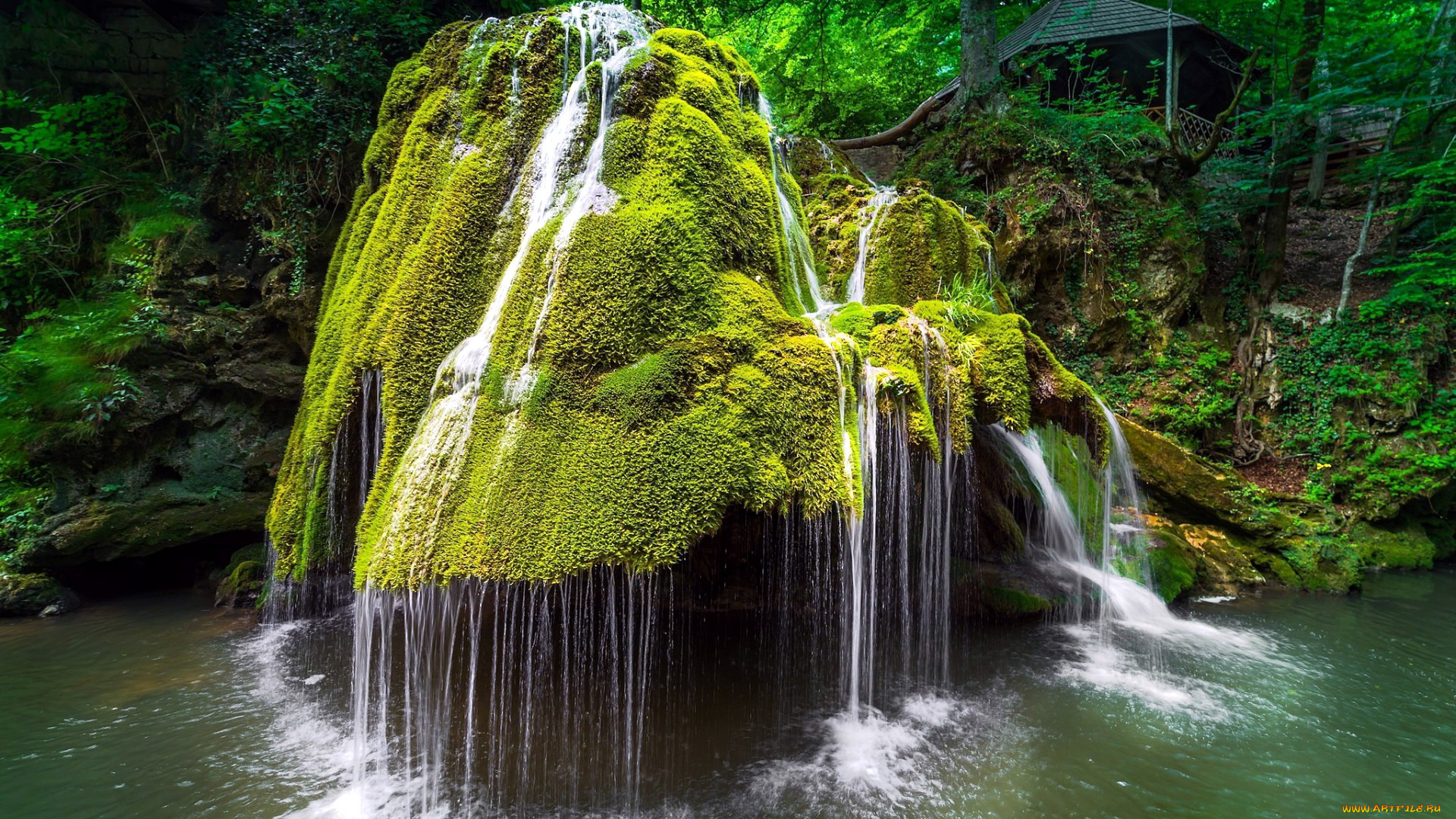 природа, водопады, поток, вода, водопад