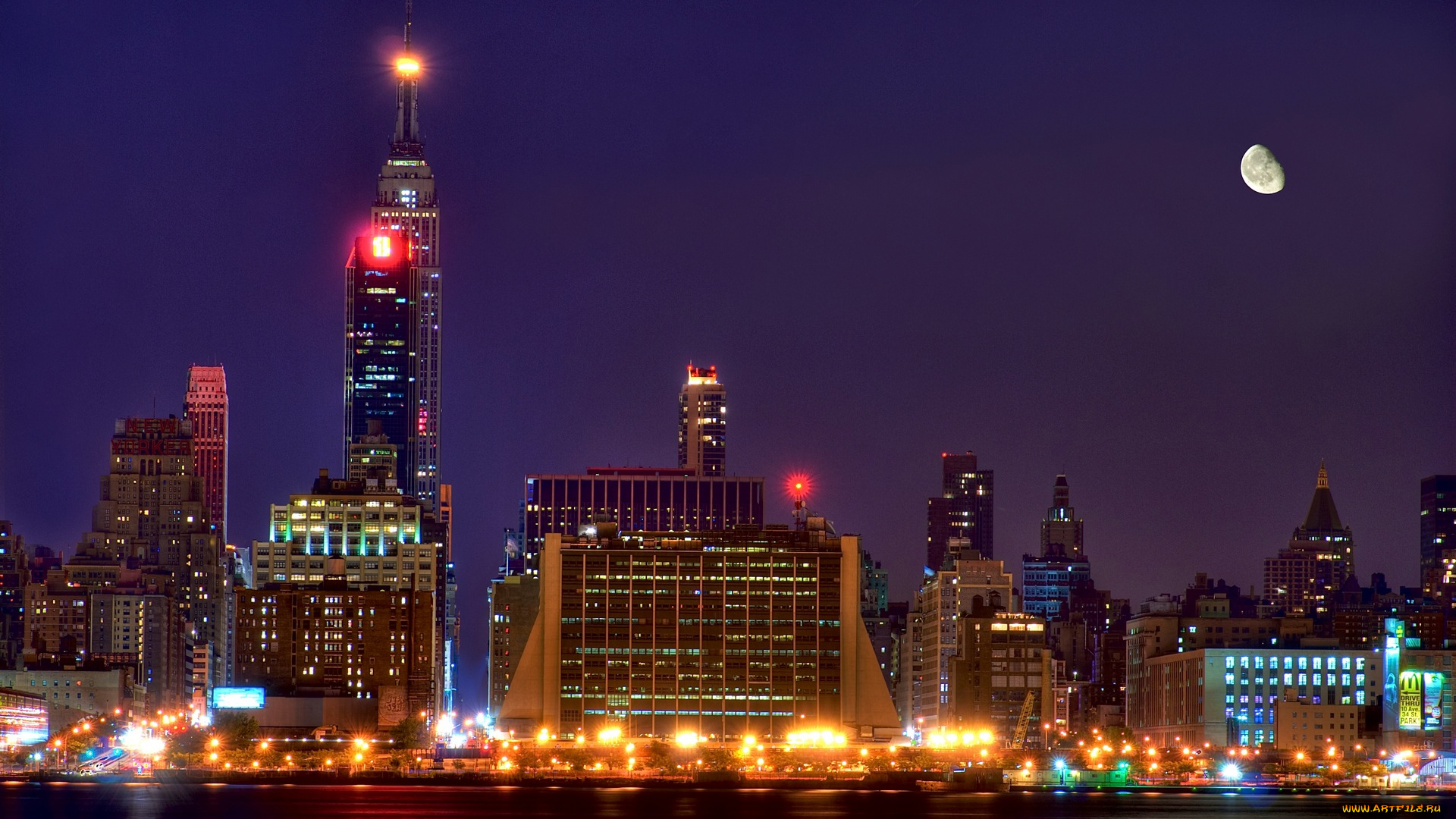 nyc, from, weehawken, nj, города, нью, йорк, сша