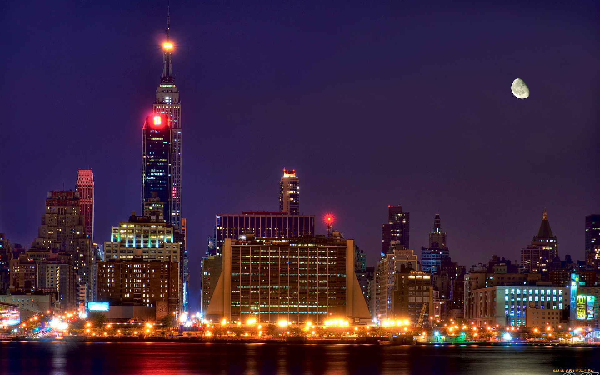 nyc, from, weehawken, nj, города, нью, йорк, сша