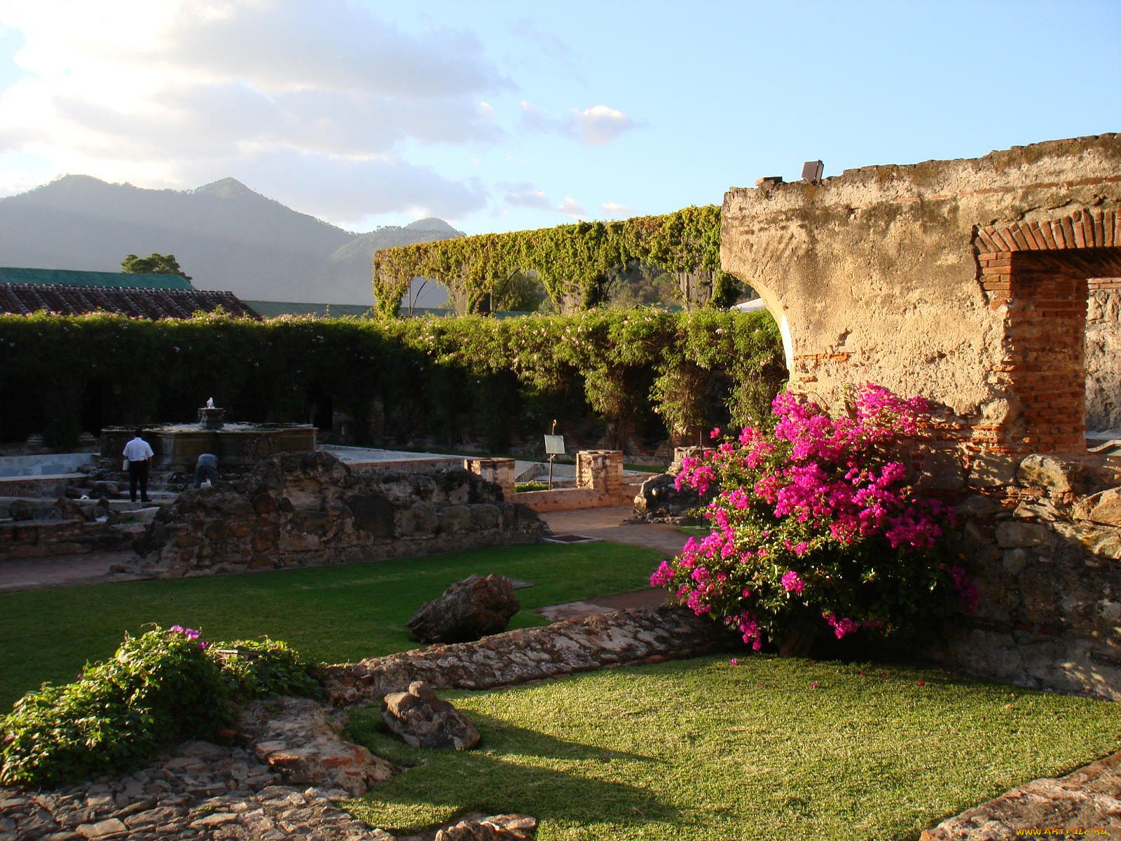 ruins, in, hotel, casa, santo, domingo, antigua, города, исторические, архитектурные, памятники