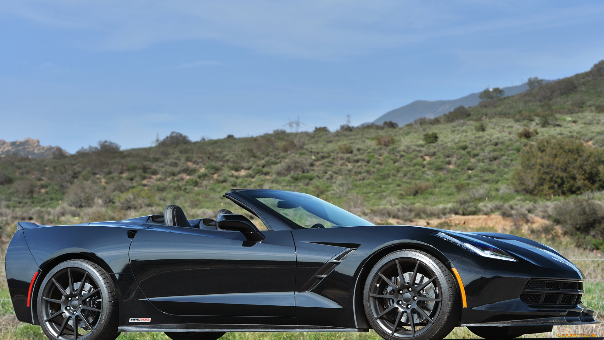 автомобили, corvette, темный, 2014, г, supercharged, hpe700, convertible, hennessey, stingray