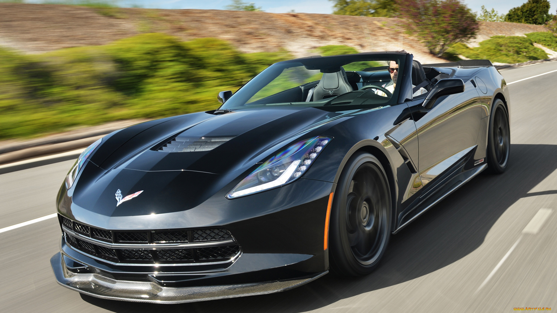 автомобили, corvette, темный, 2014, г, supercharged, hpe700, convertible, stingray, hennessey