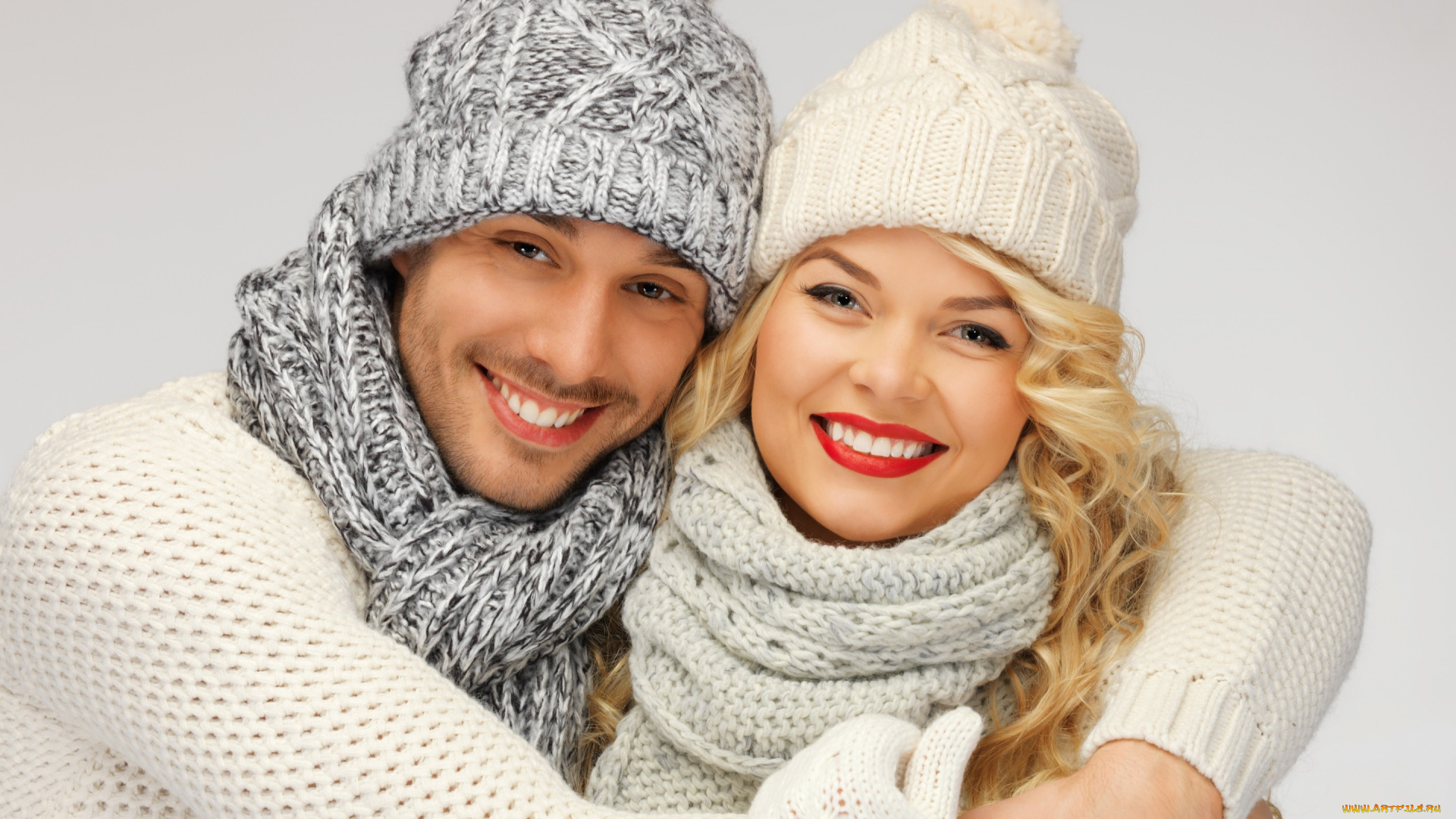 разное, мужчина, женщина, парень, шарф, девушка, шапка, зима