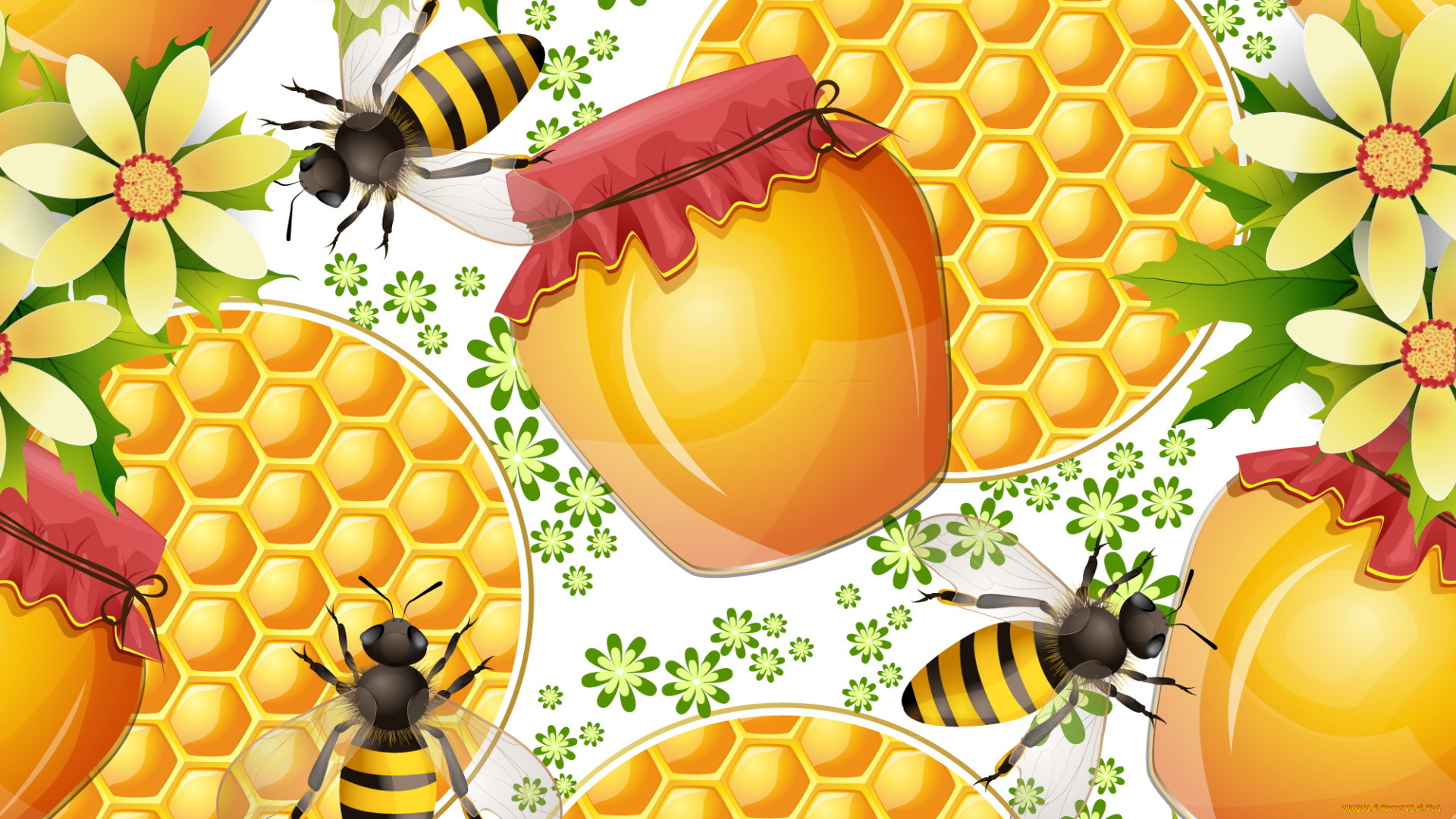 векторная, графика, текстура, мед, пчелы, texture, honey, bees