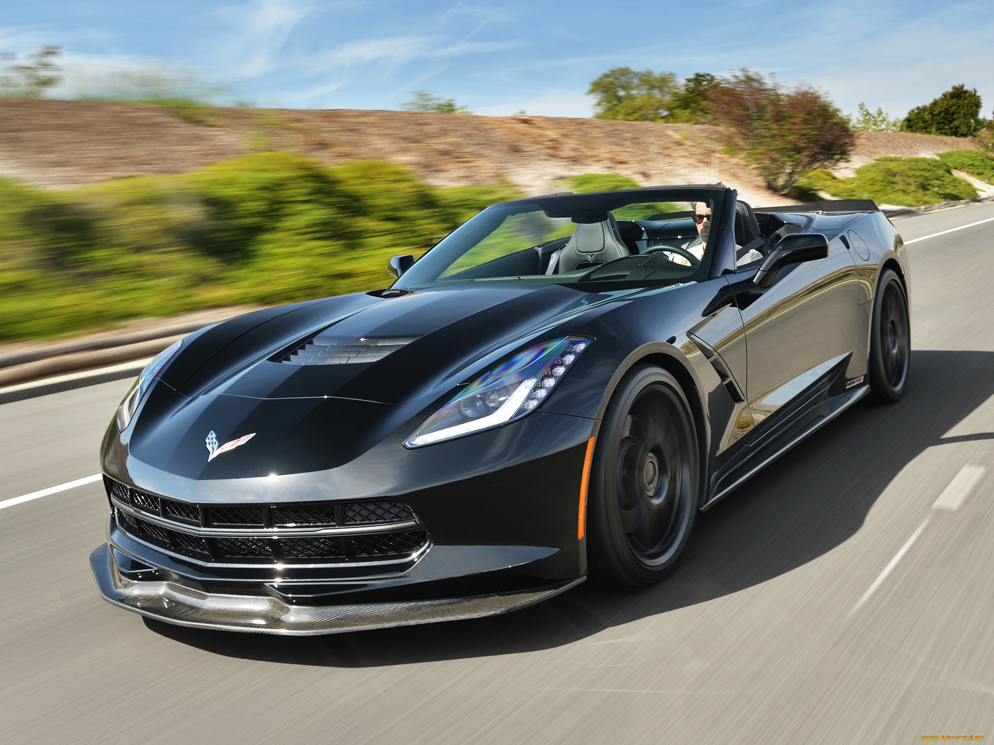 автомобили, corvette, темный, 2014, г, supercharged, hpe700, convertible, stingray, hennessey