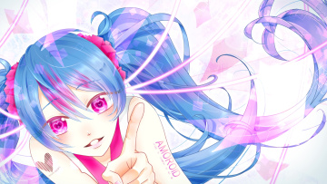 Картинка аниме vocaloid hatsune miku взгляд портрет девушка арт tagme artist