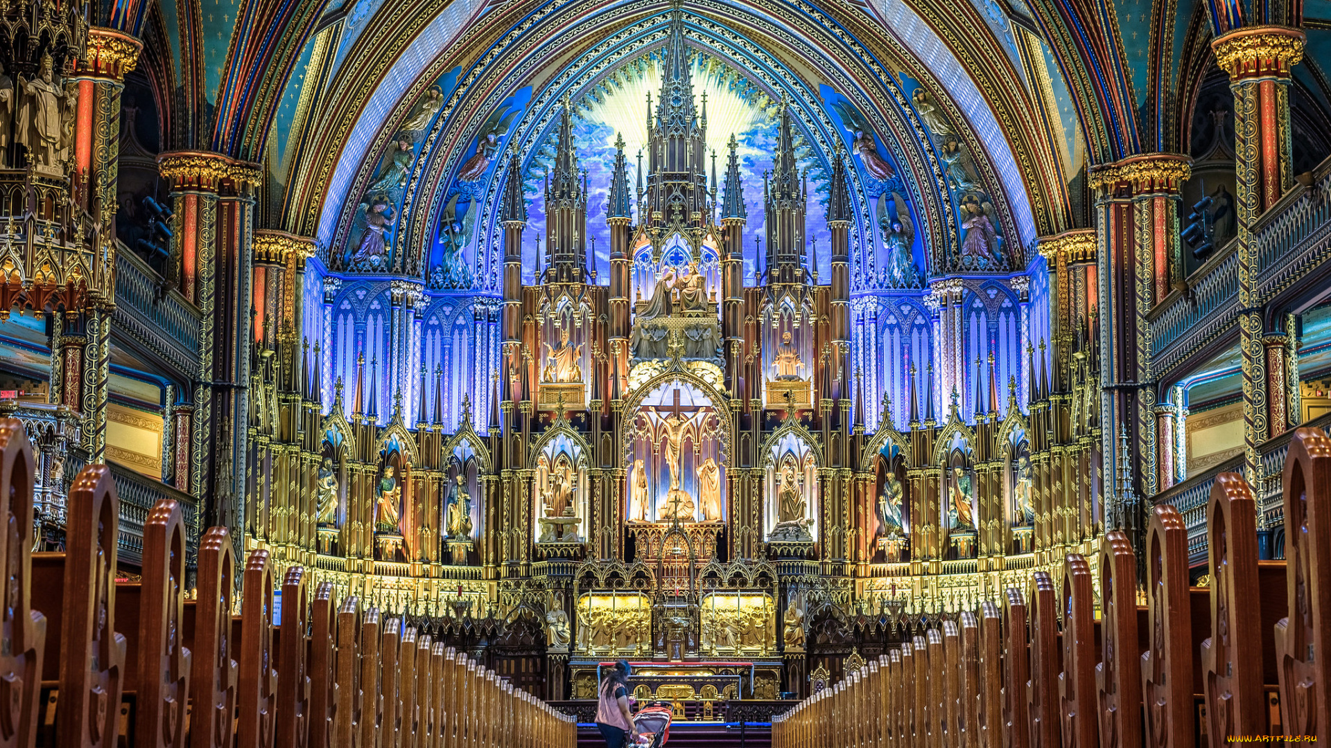 notre-dame, basilica, -, montreal, интерьер, убранство, , роспись, храма, храм