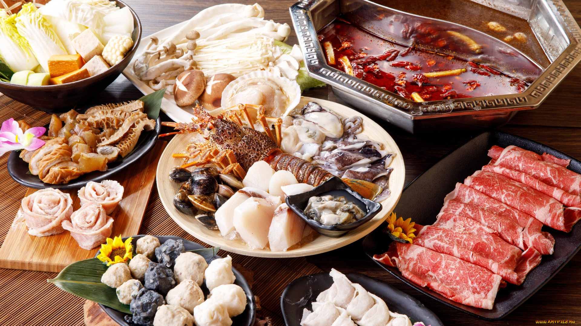 еда, разное, ассорти, моллюски, блюда, мясо, морепродукты, грибы