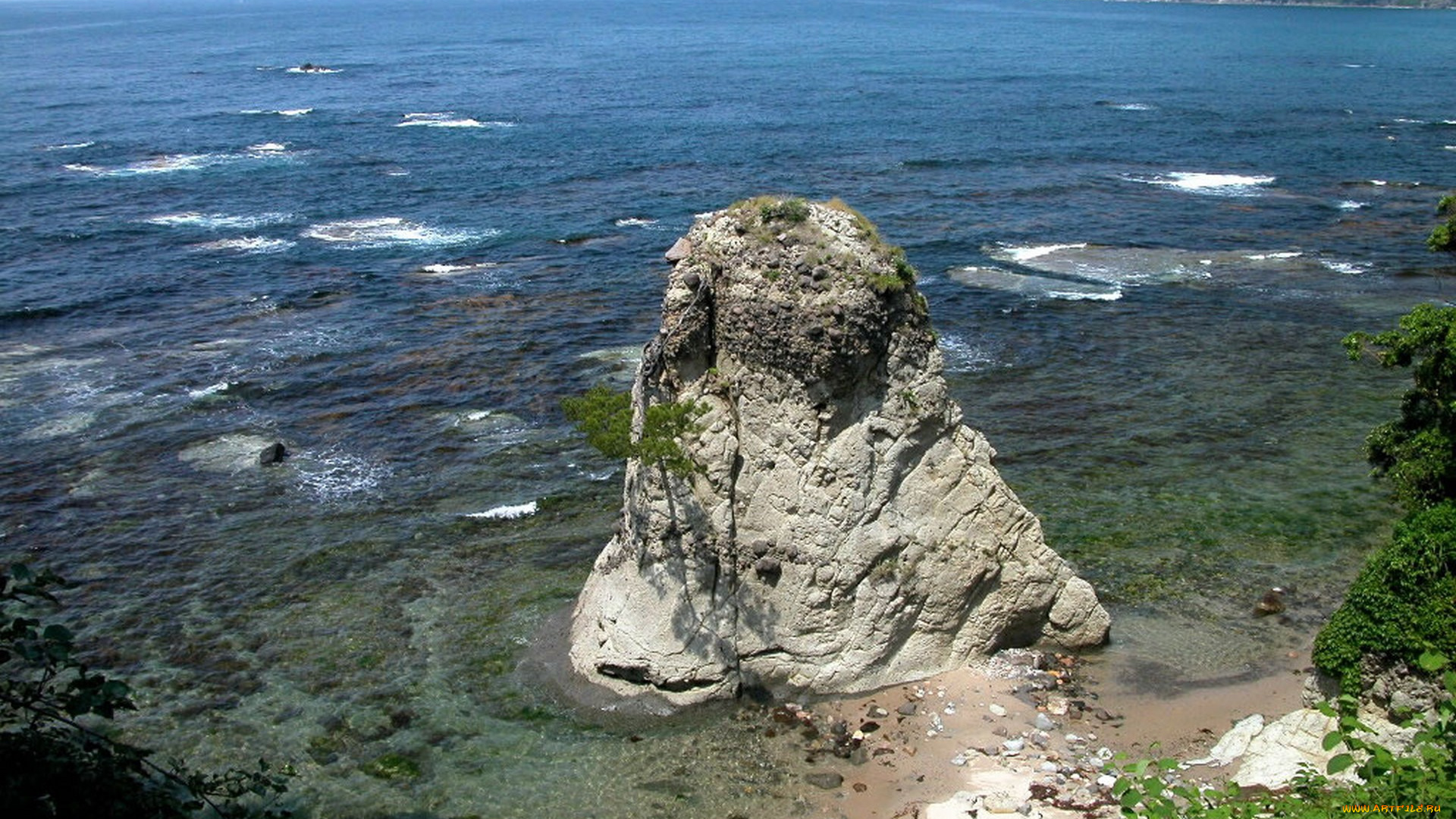 природа, побережье, скала