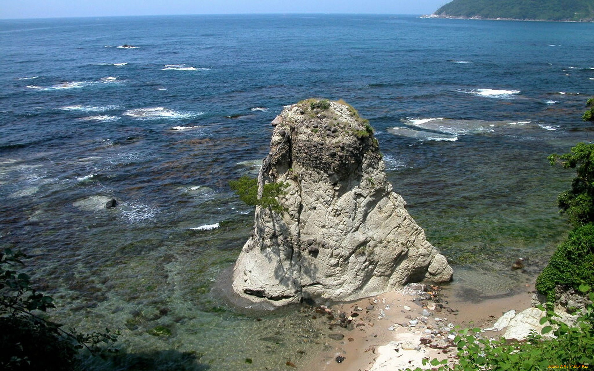 природа, побережье, скала