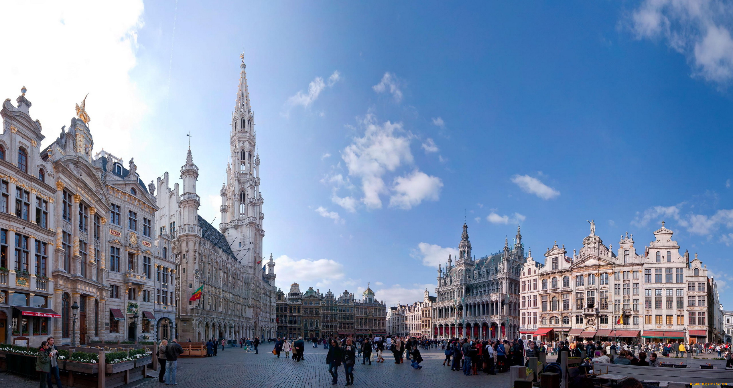 города, брюссель, , бельгия, площадь, здания, туристы
