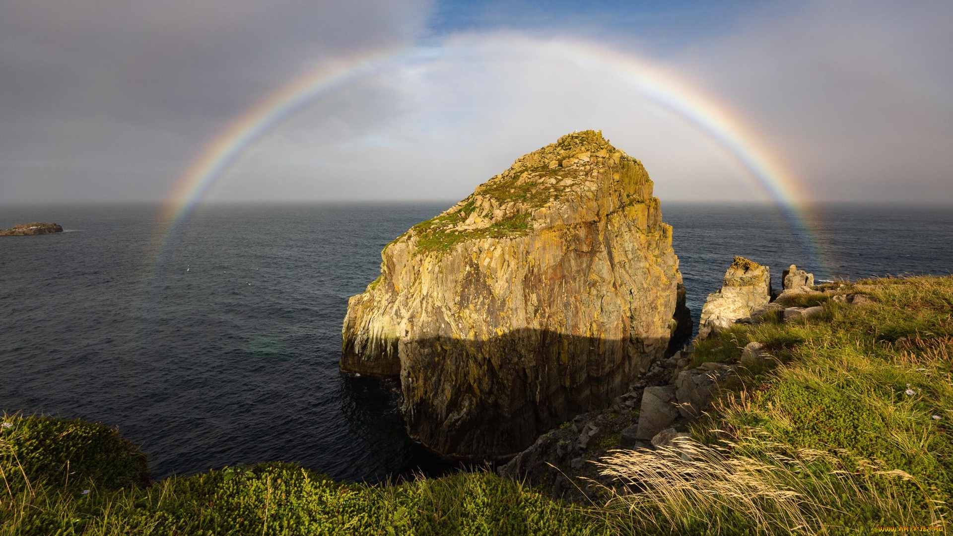 rainbow, at, the, coast, of, newfoundland, природа, радуга, rainbow, at, the, coast, of, newfoundland