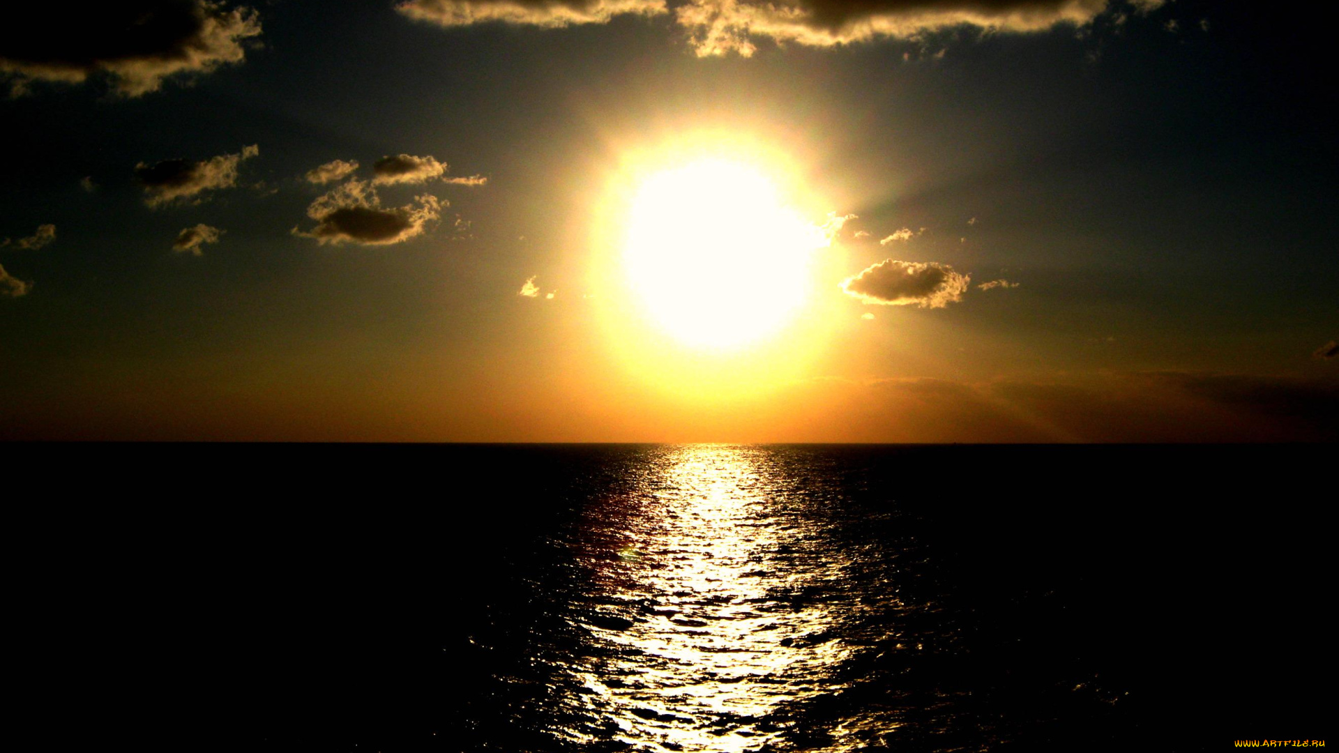 the, rising, sun, on, sea, природа, восходы, закаты, свет, закат, океан