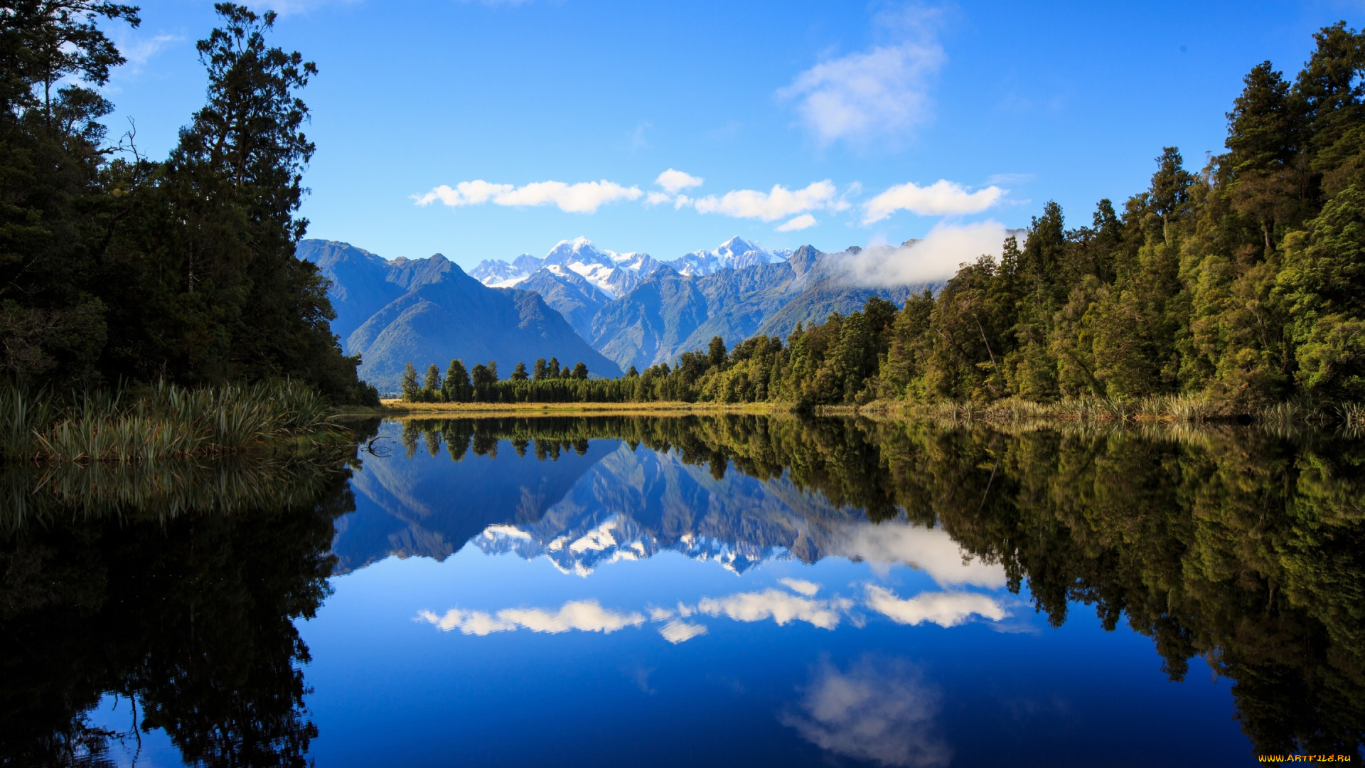 природа, реки, озера, lake, matheson, new, zealand, southern, alps, озеро, мэтисон, новая, зеландия, южные, альпы, горы, лес, отражение