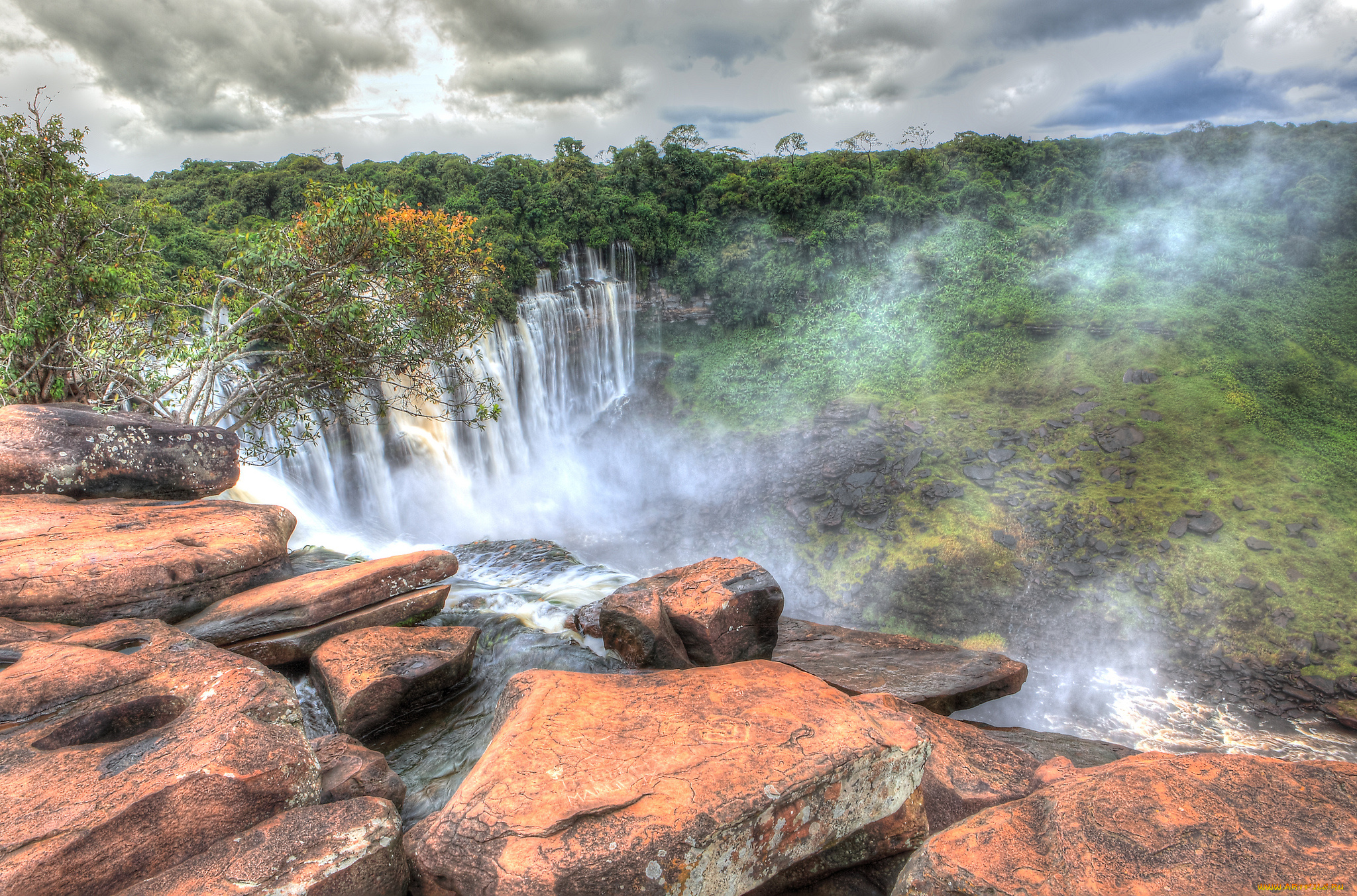 kalandula, falls, angola-africa, природа, водопады, джунгли, река, водопад