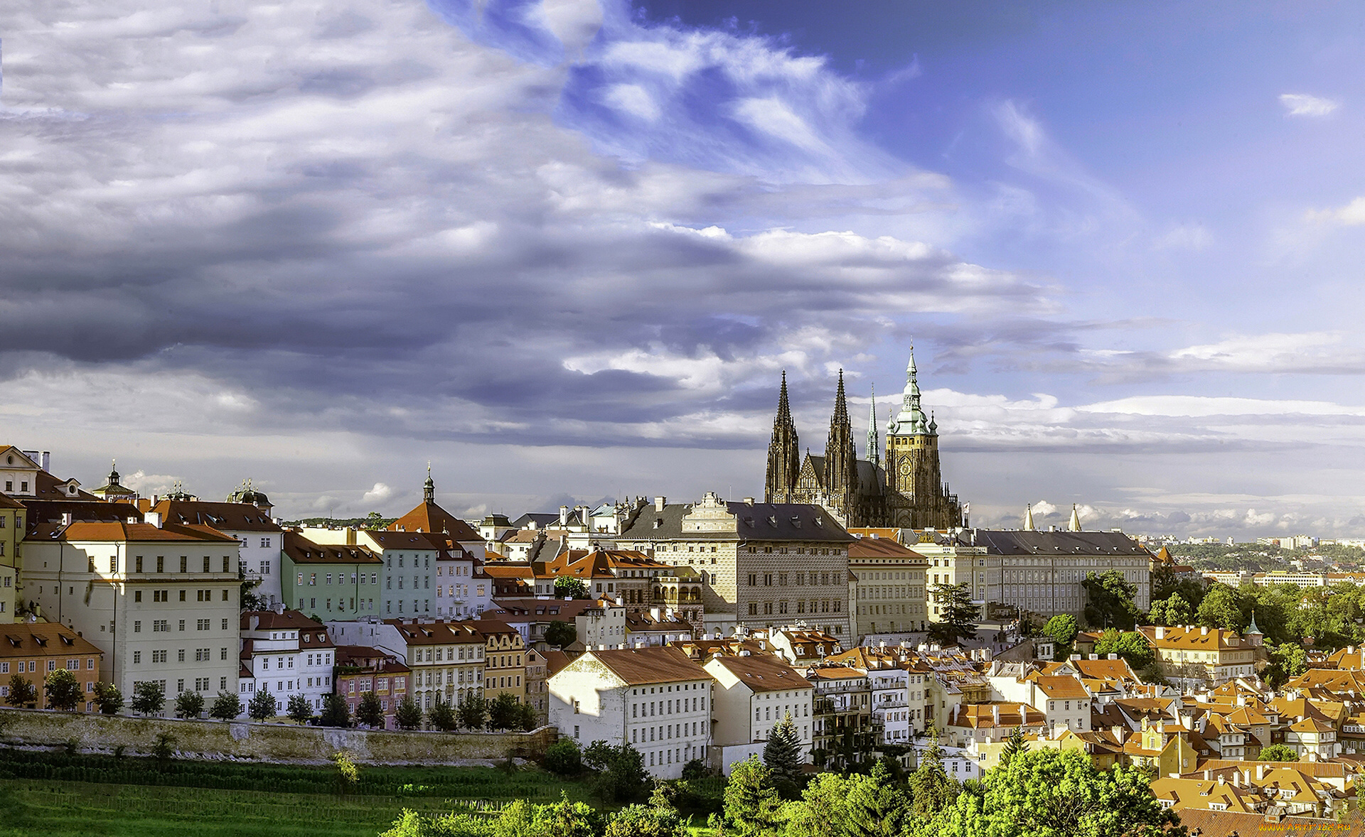 города, прага, , Чехия, prague, czech, republic, градчаны, прага, здания, панорама