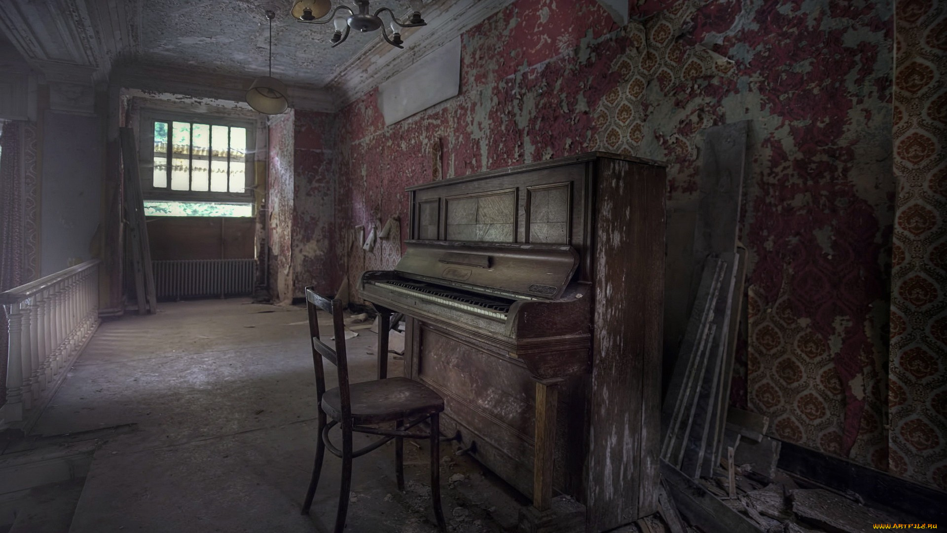 музыка, -музыкальные, инструменты, пианино, окно, стул, комната