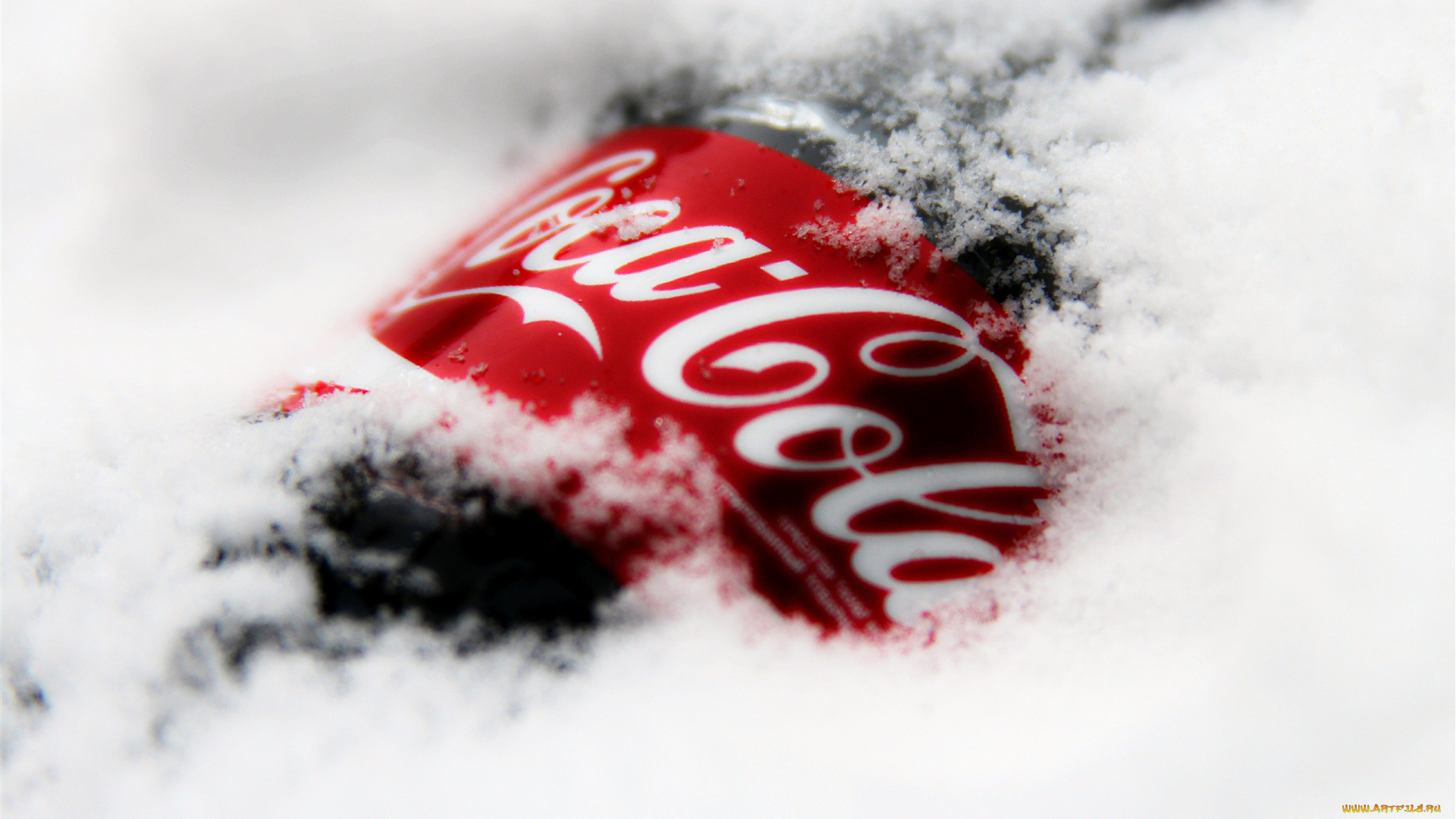 бренды, coca-cola, напиток, снег, бутылка