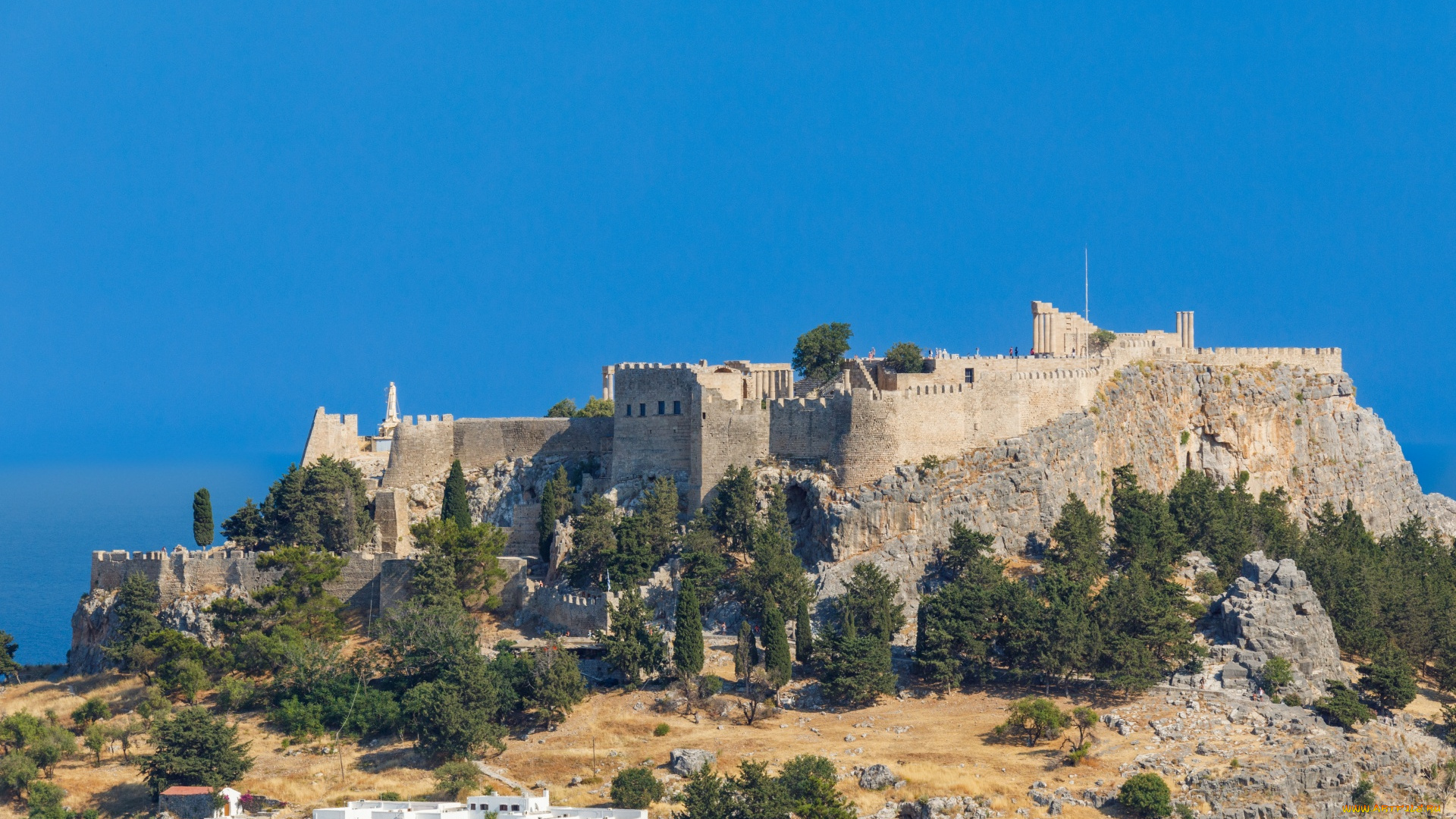 lindos, rhodes, greece, города, -, дворцы, , замки, , крепости