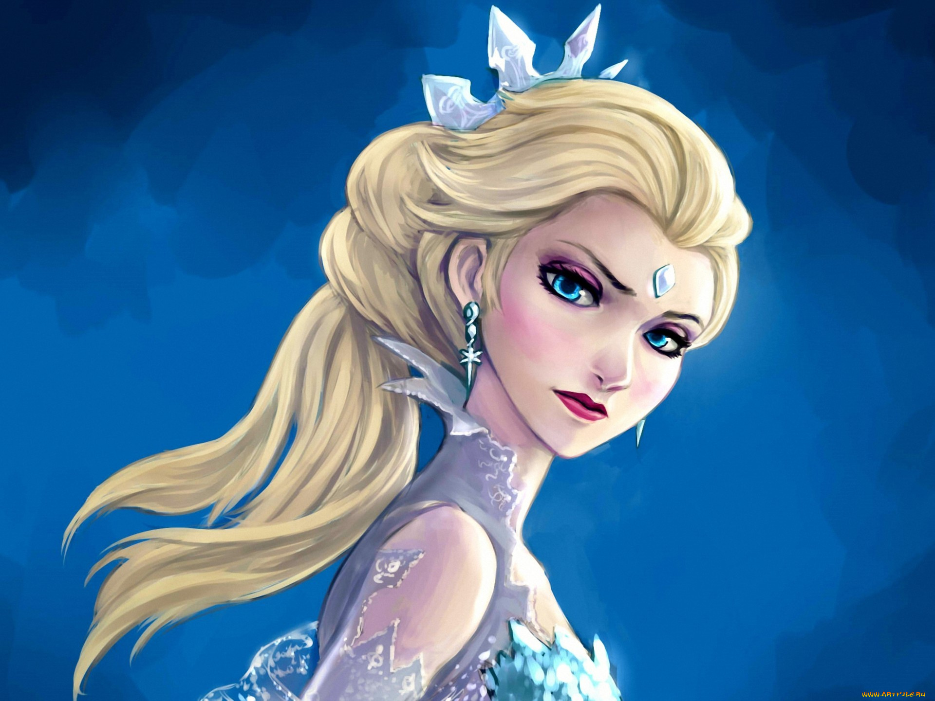 рисованные, люди, fan, art, frozen, the, snow, queen, девушка, корона