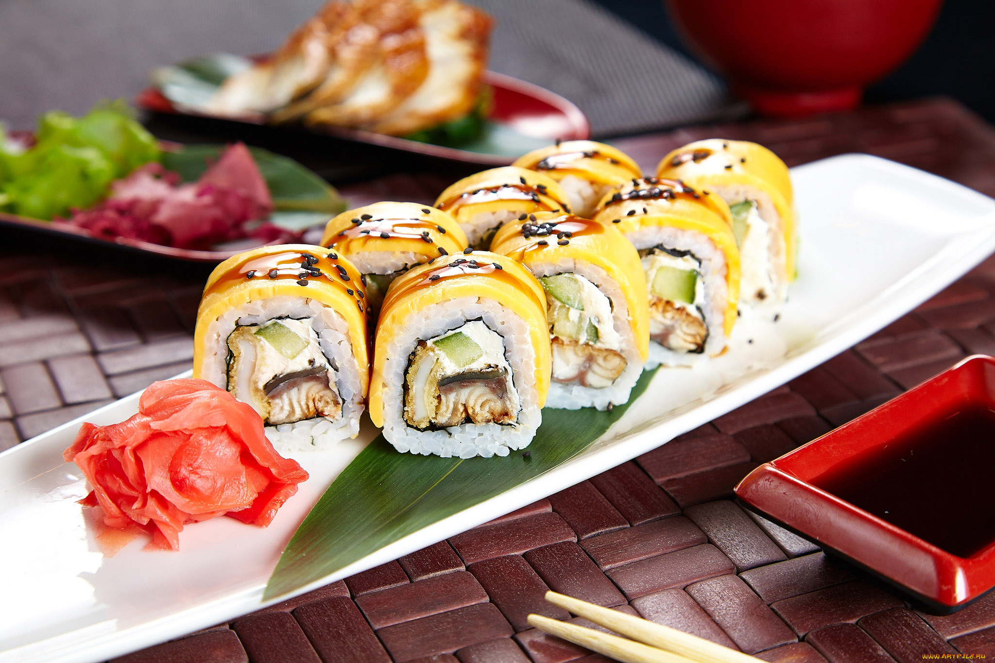 еда суши роллы японская кухня скачать