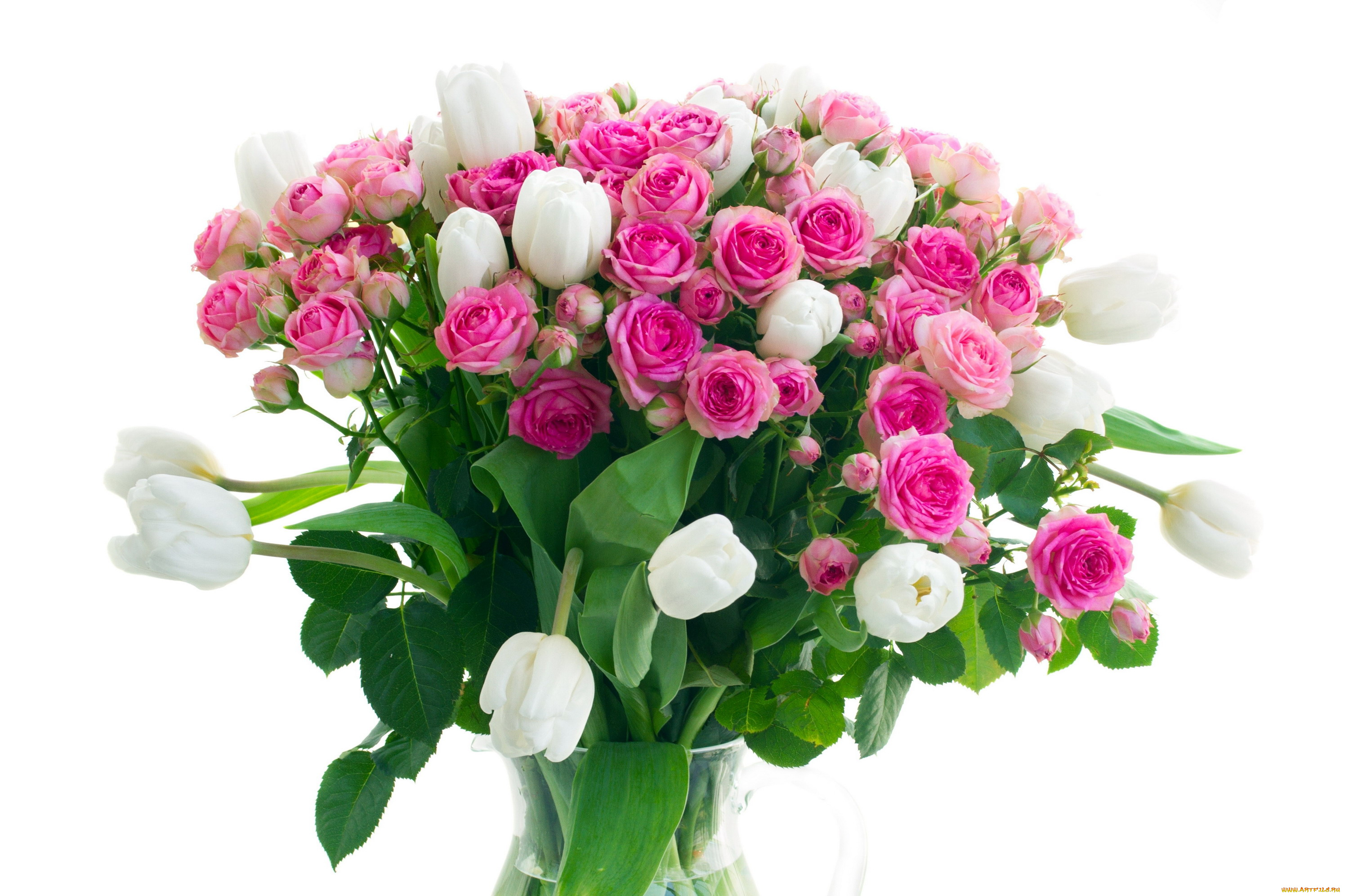 цветы, букеты, , композиции, розы, тюльпаны, белый, розовый