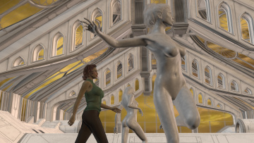 Картинка 3д+графика фантазия+ fantasy взгляд девушка скульптуры фон