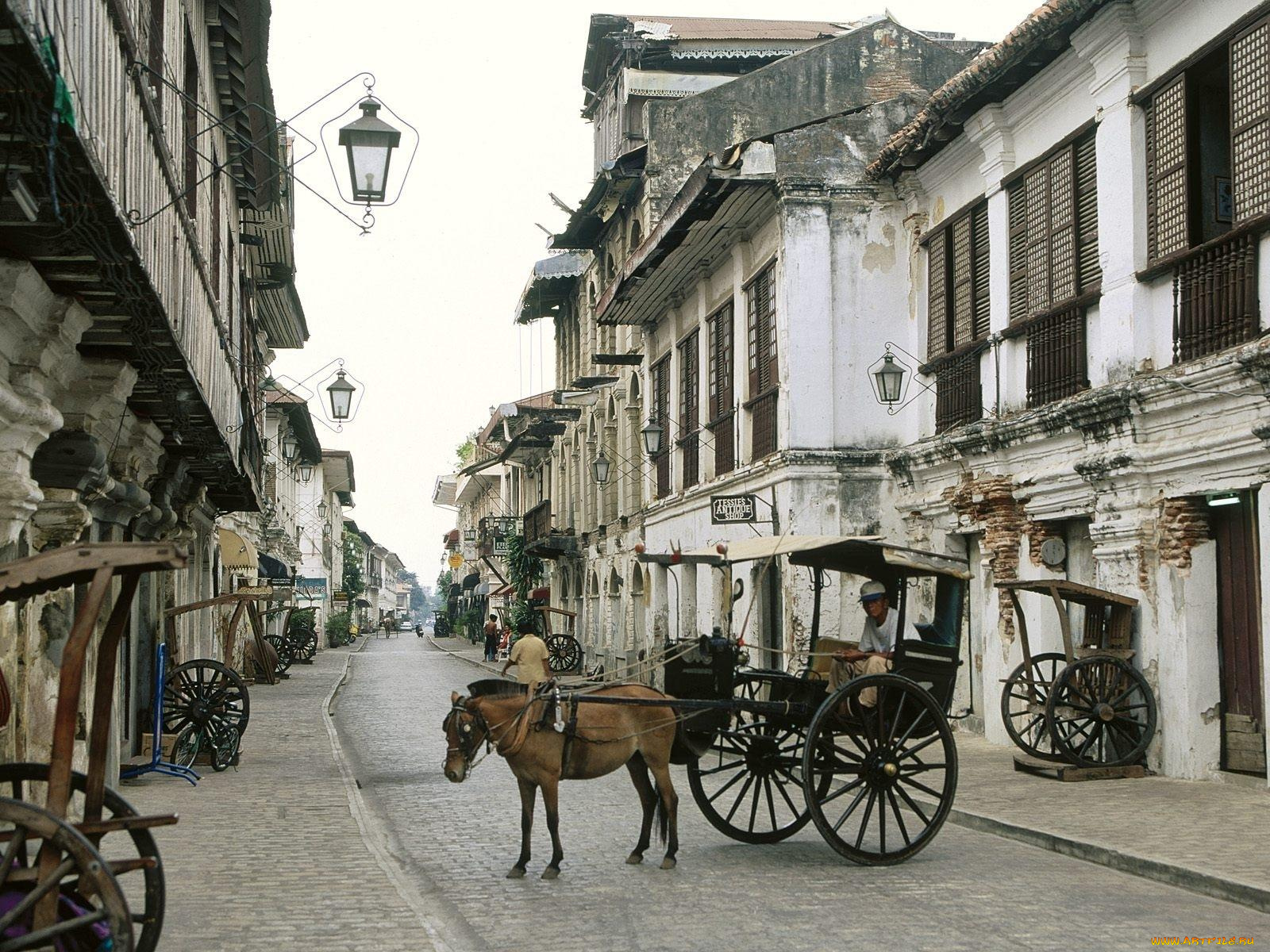 mestizo, district, vigan, luzon, philippines, города, улицы, площади, набережные