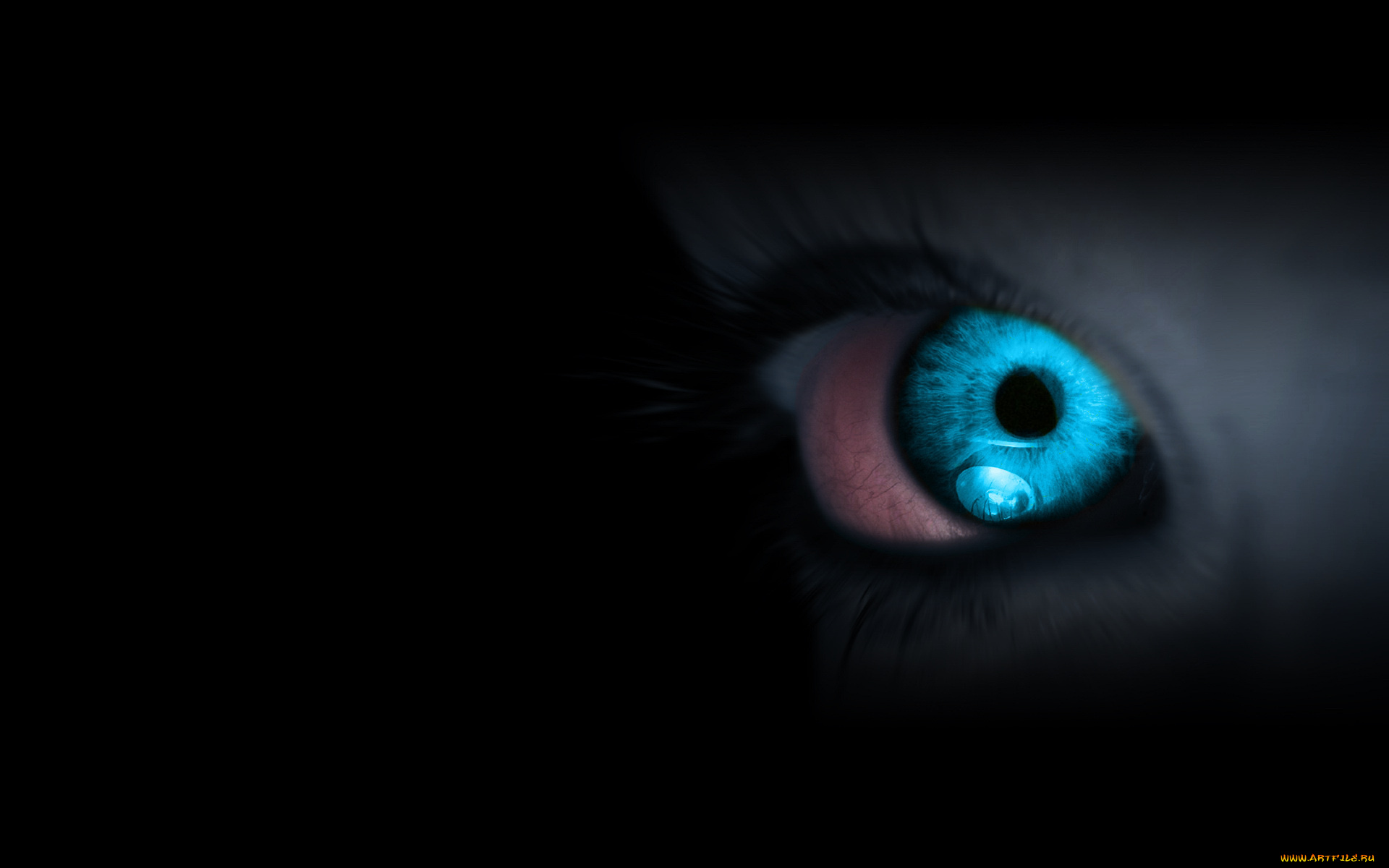 3д, графика, 3d, eyes, глаза, темнота, голубой, глаз