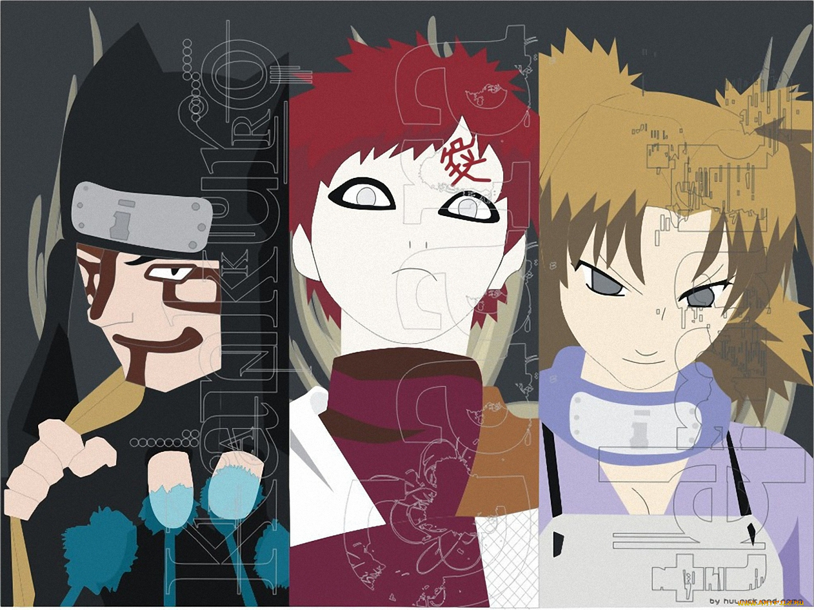 аниме, naruto, песок, sand, gaara, temari, kankuro