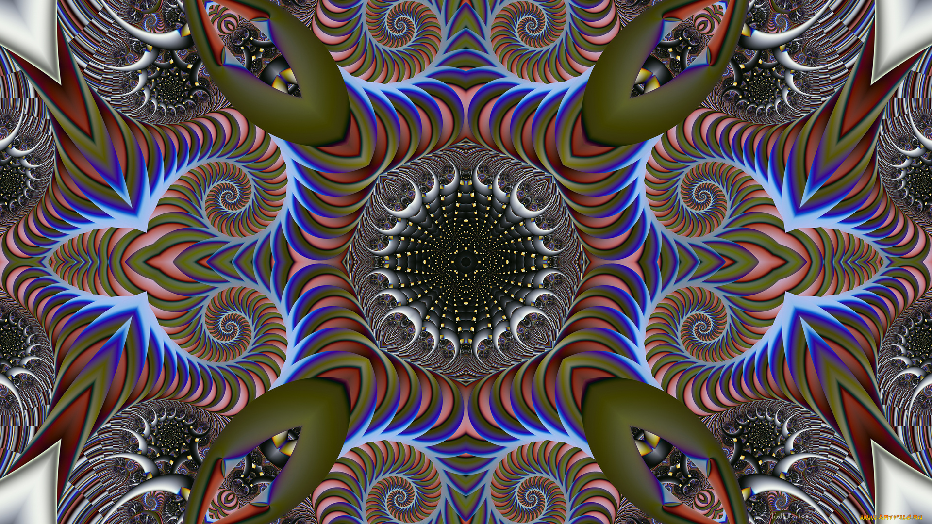 3д, графика, fractal, фракталы, фон, цвета, узор